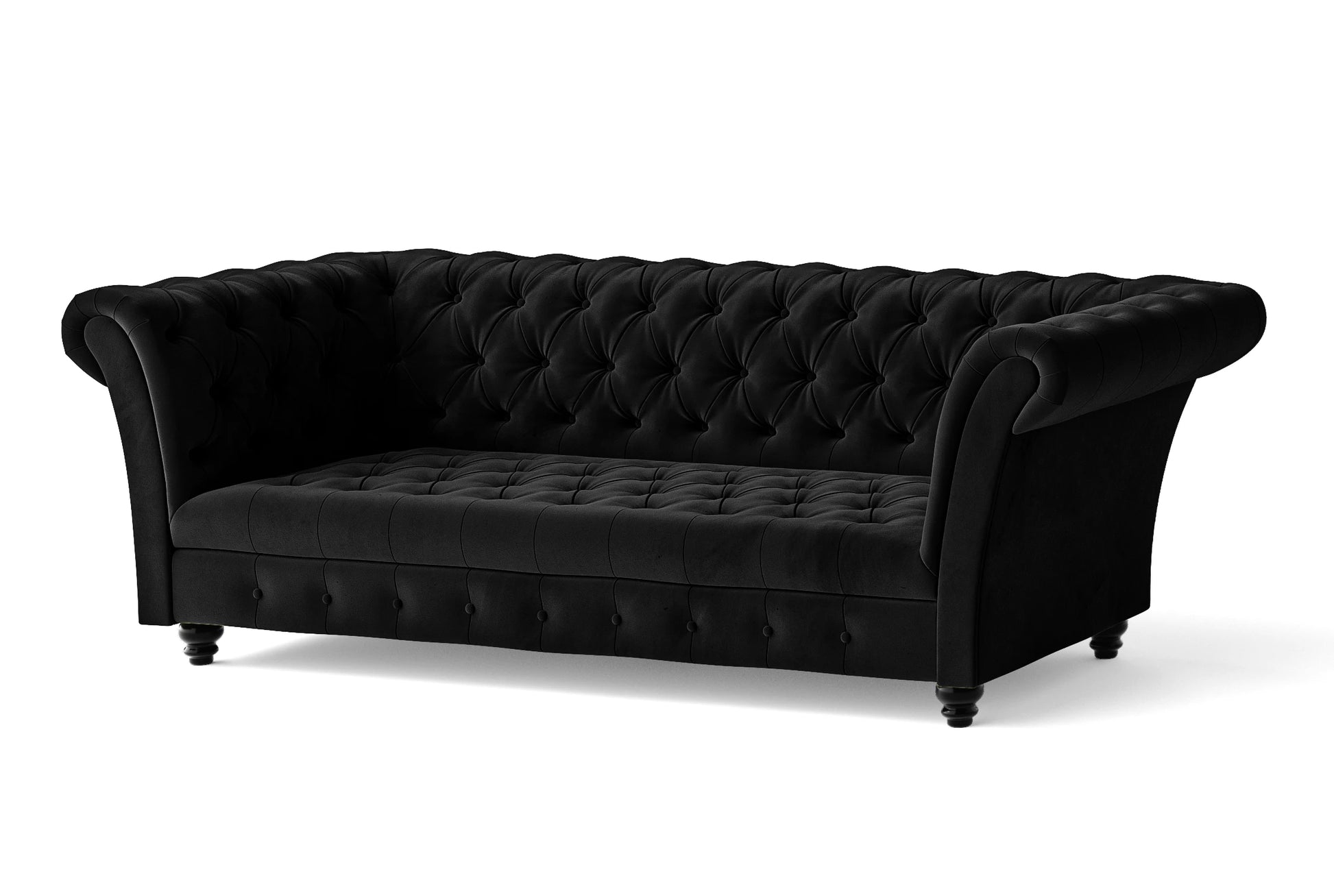 Civita 2 Seater Sofa Black Velvet