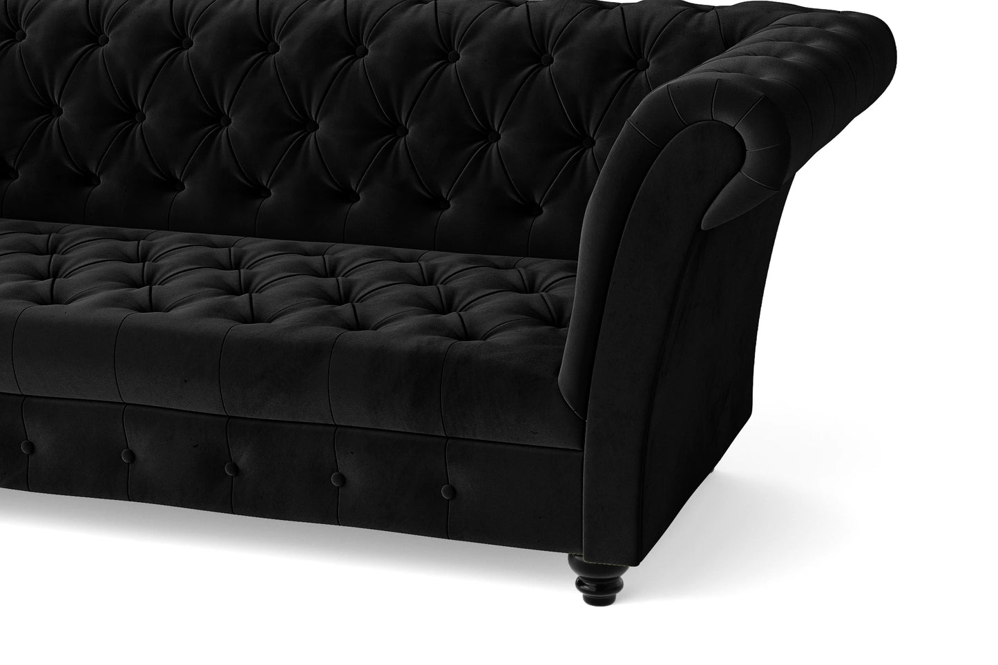 Civita 2 Seater Sofa Black Velvet