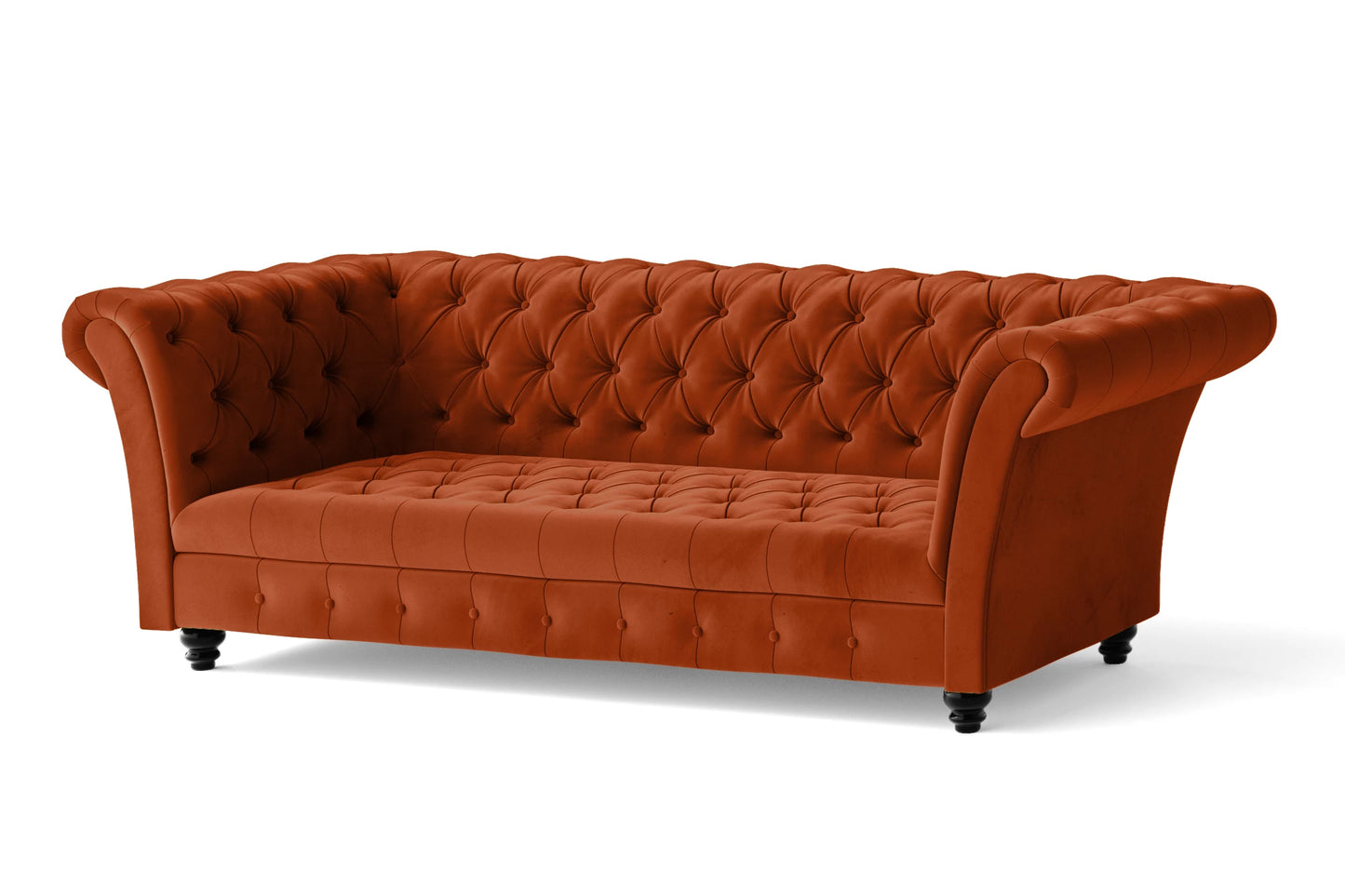 Civita 2 Seater Sofa Orange Velvet