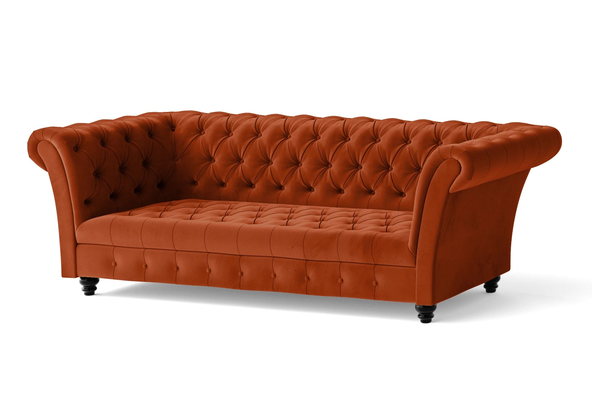 Civita 2 Seater Sofa Orange Velvet