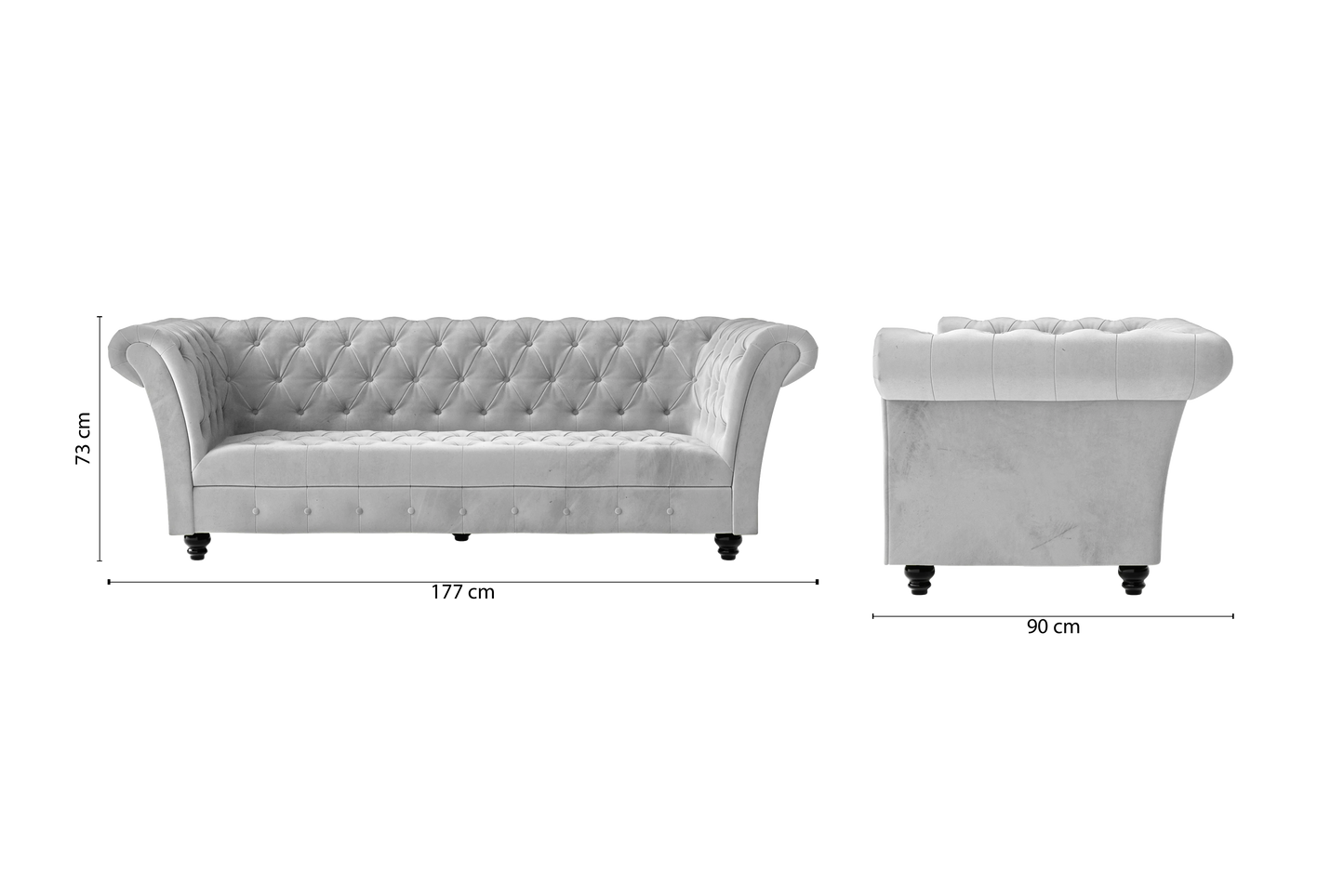 Civita 2 Seater Sofa White Velvet