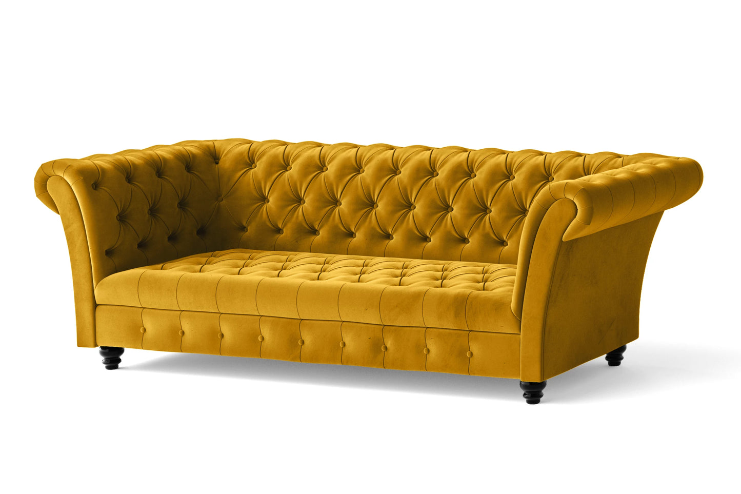 Civita 2 Seater Sofa Yellow Velvet