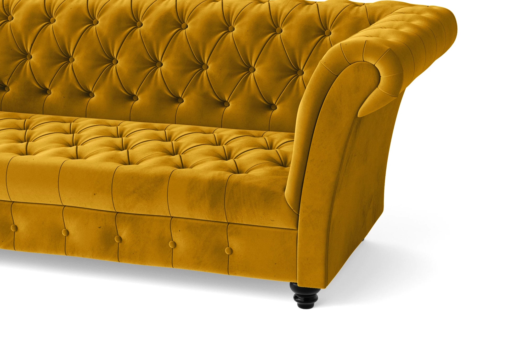 Civita 2 Seater Sofa Yellow Velvet