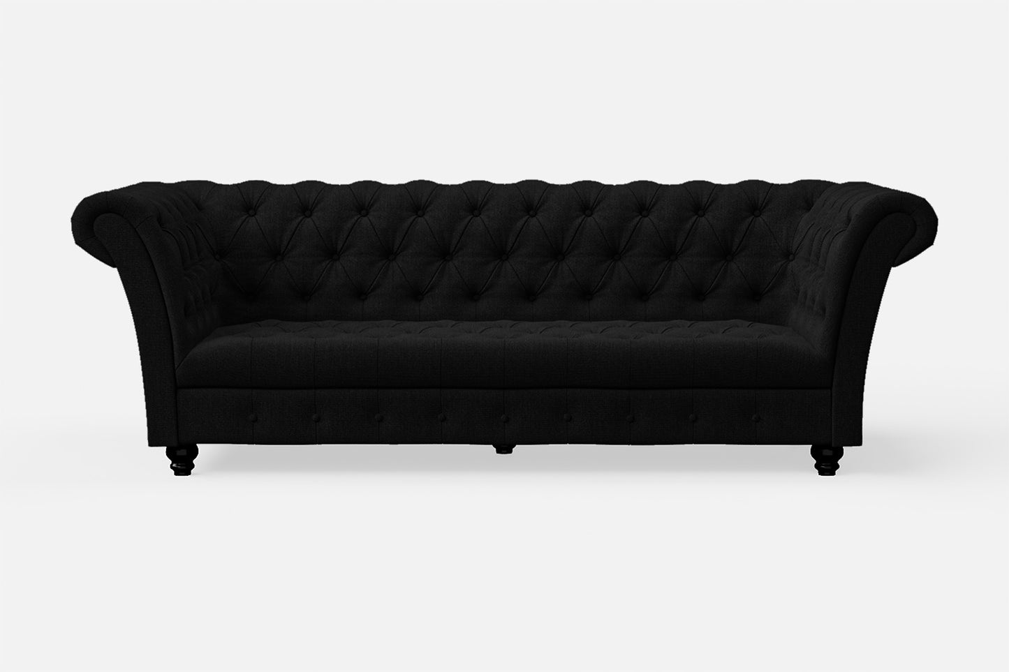 Civita 3 Seater Sofa Black Linen Fabric