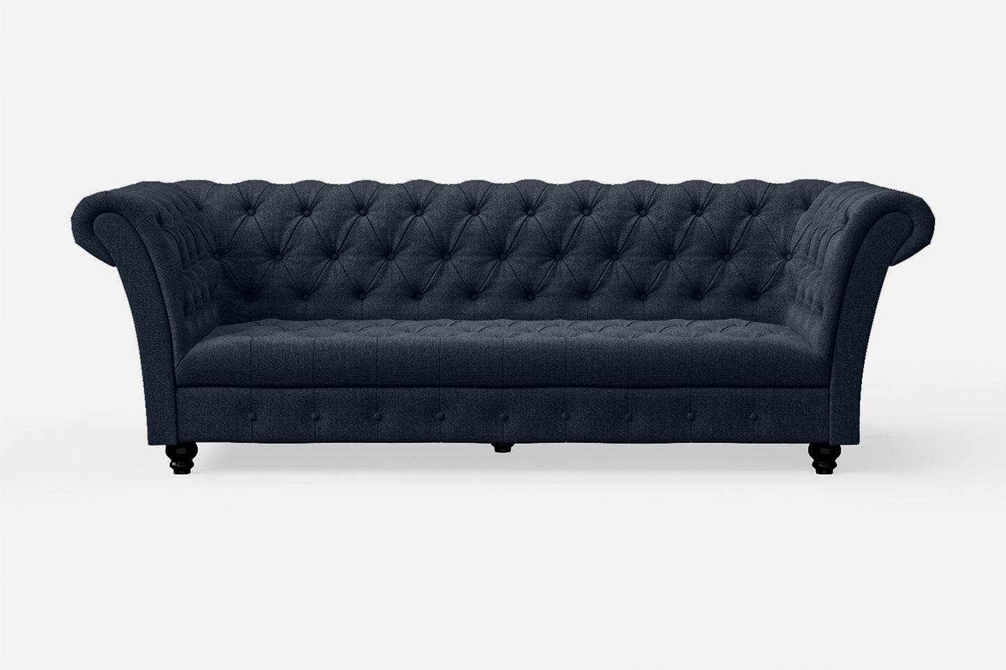 Civita 3 Seater Sofa Dark Blue Linen Fabric