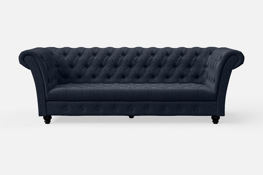 Civita 3 Seater Sofa Dark Blue Linen Fabric