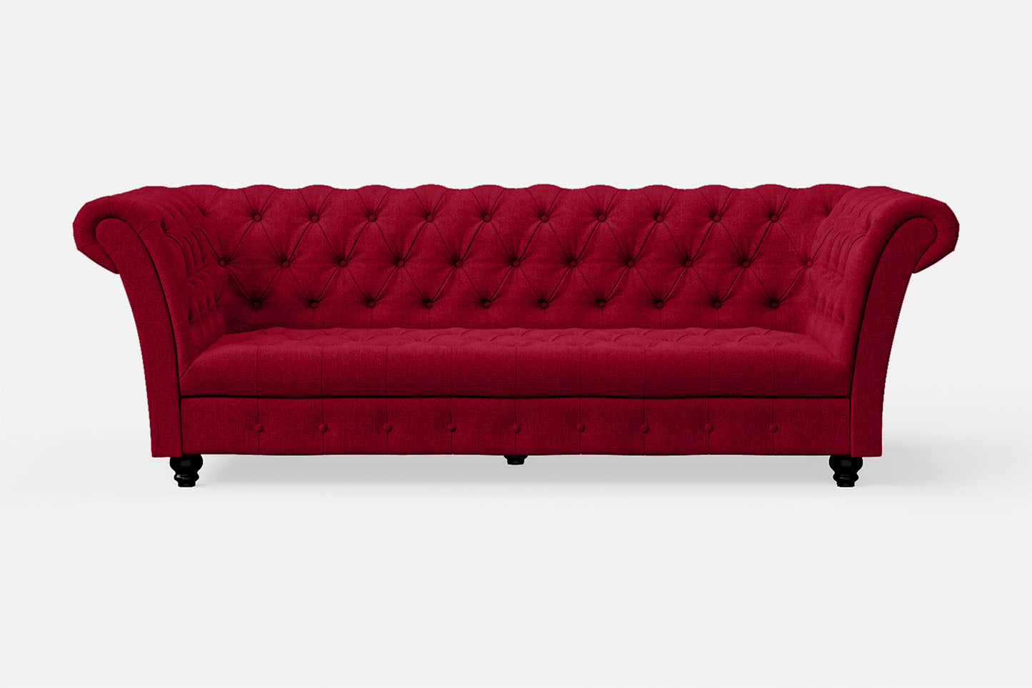 Civita 3 Seater Sofa Red Linen Fabric