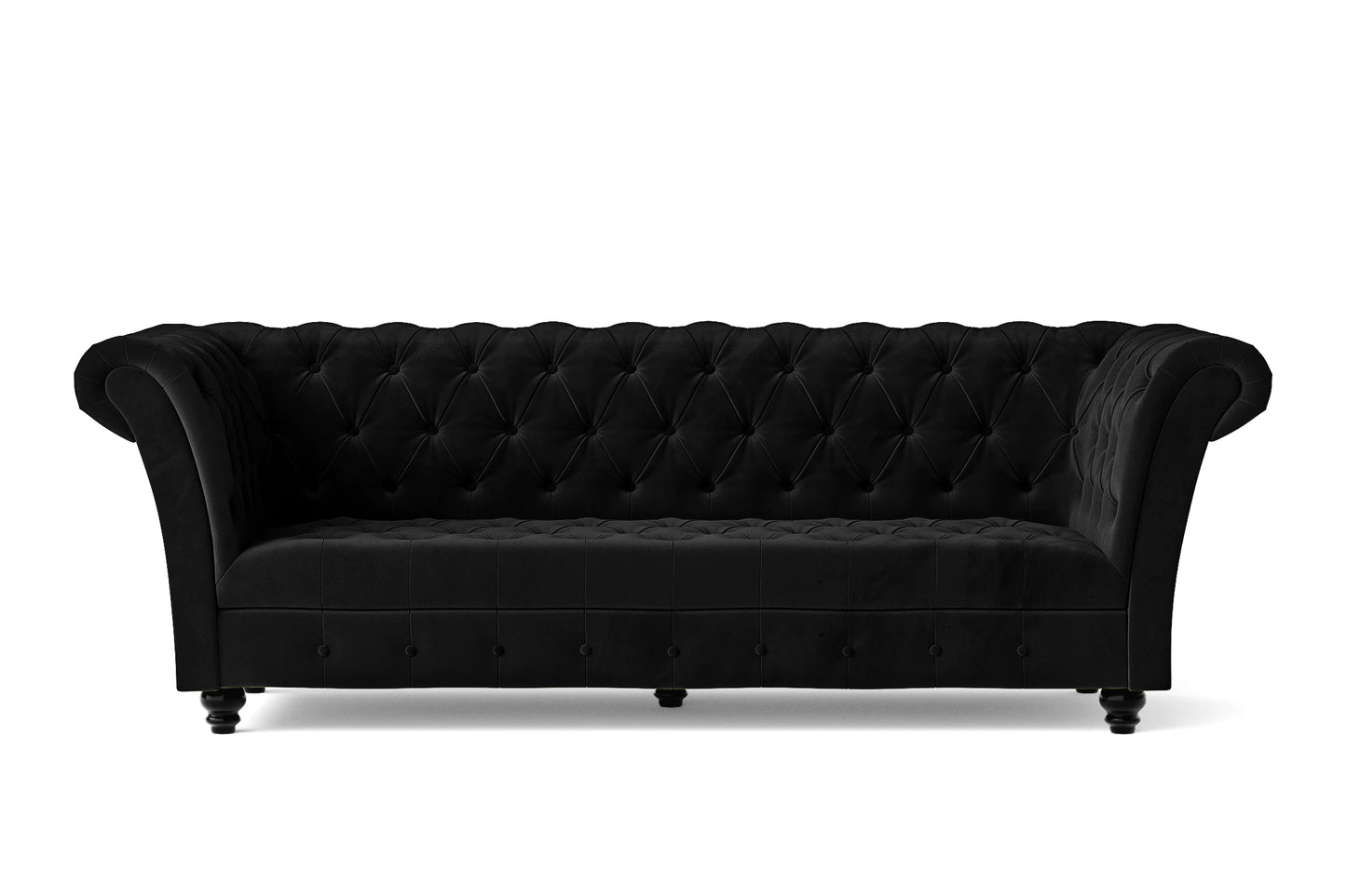 Civita 3 Seater Sofa Black Velvet