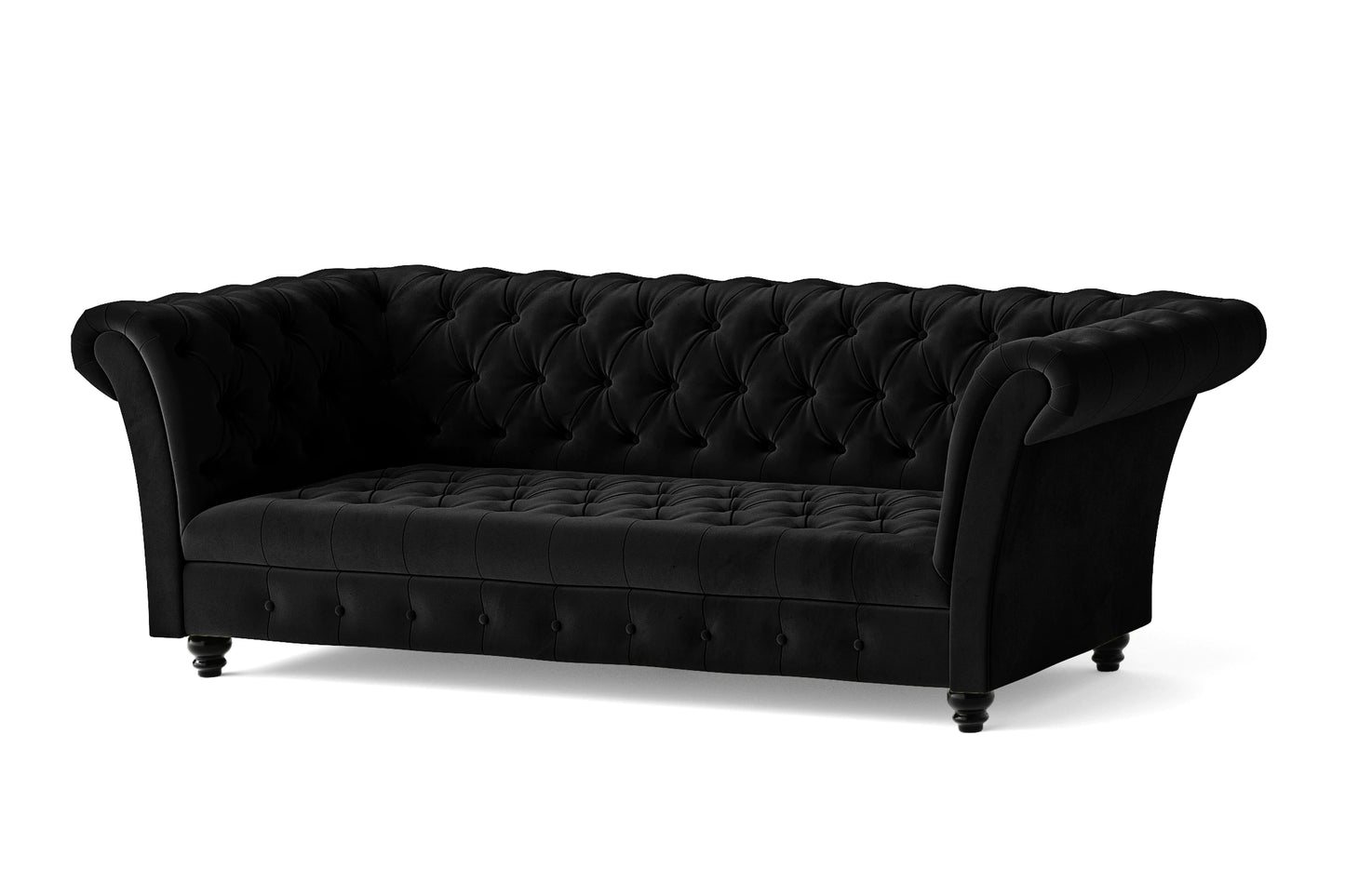 Civita 3 Seater Sofa Black Velvet