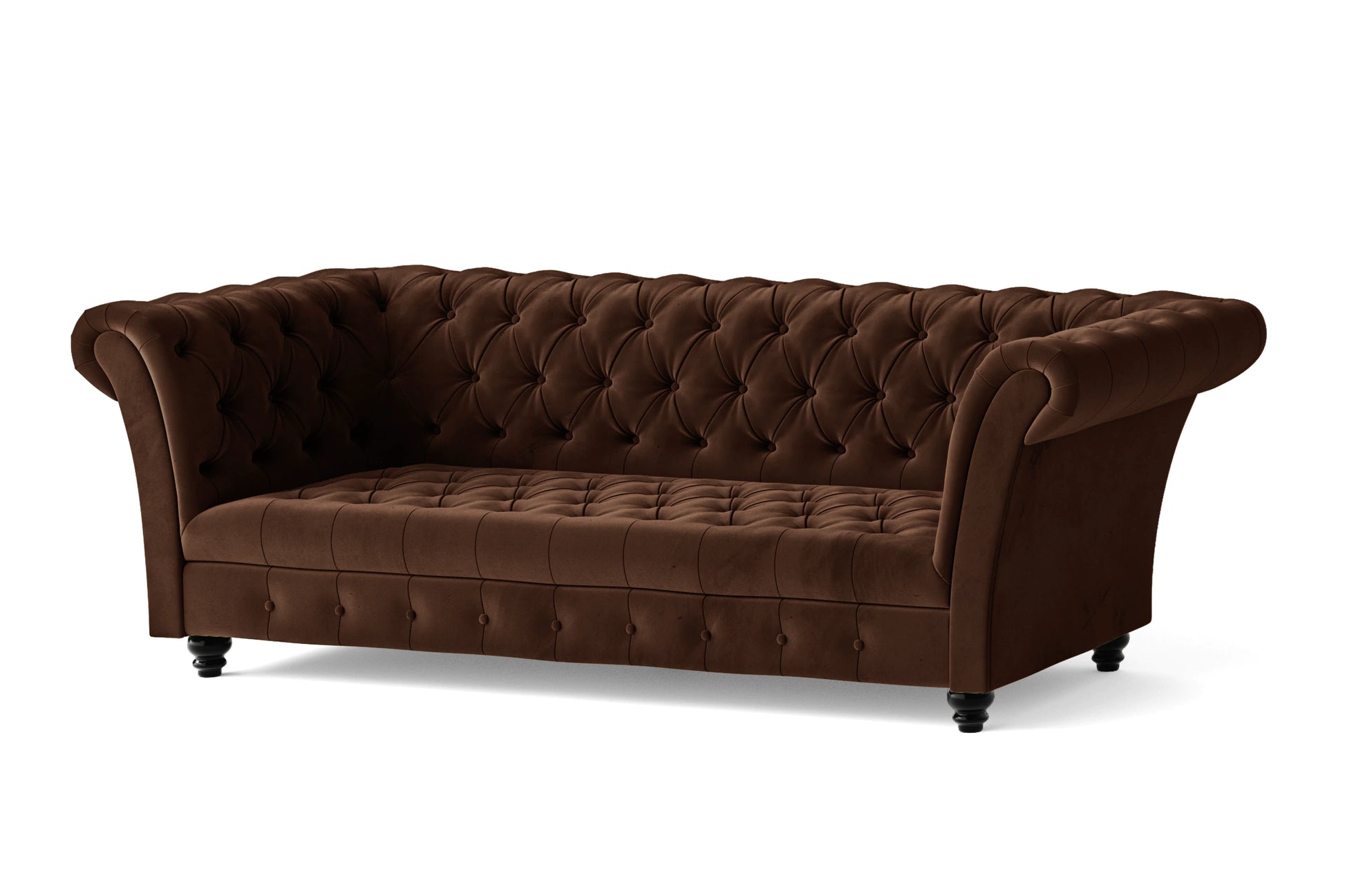 Civita 3 Seater Sofa Coffee Brown Velvet