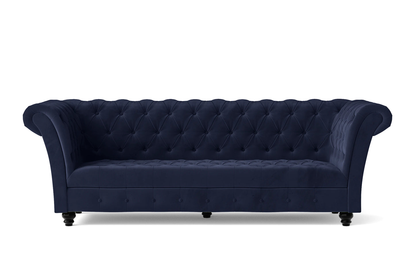 Civita 3 Seater Sofa Dark Blue Velvet