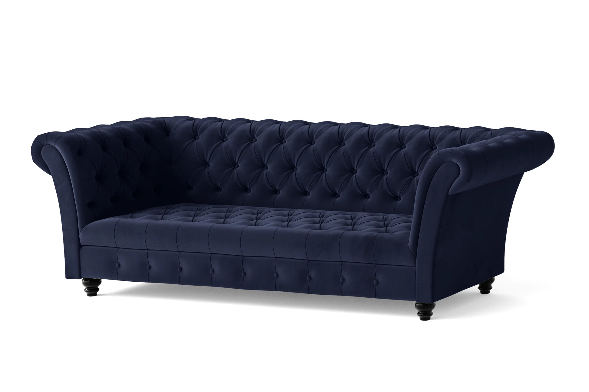 Civita 3 Seater Sofa Dark Blue Velvet