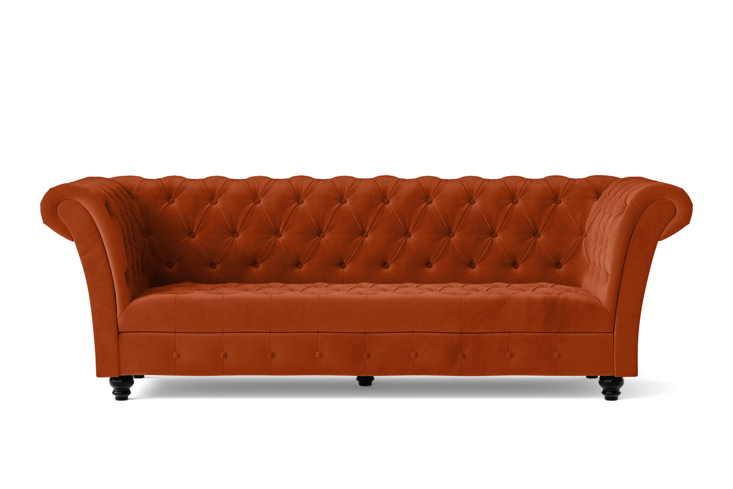 Civita 3 Seater Sofa Orange Velvet