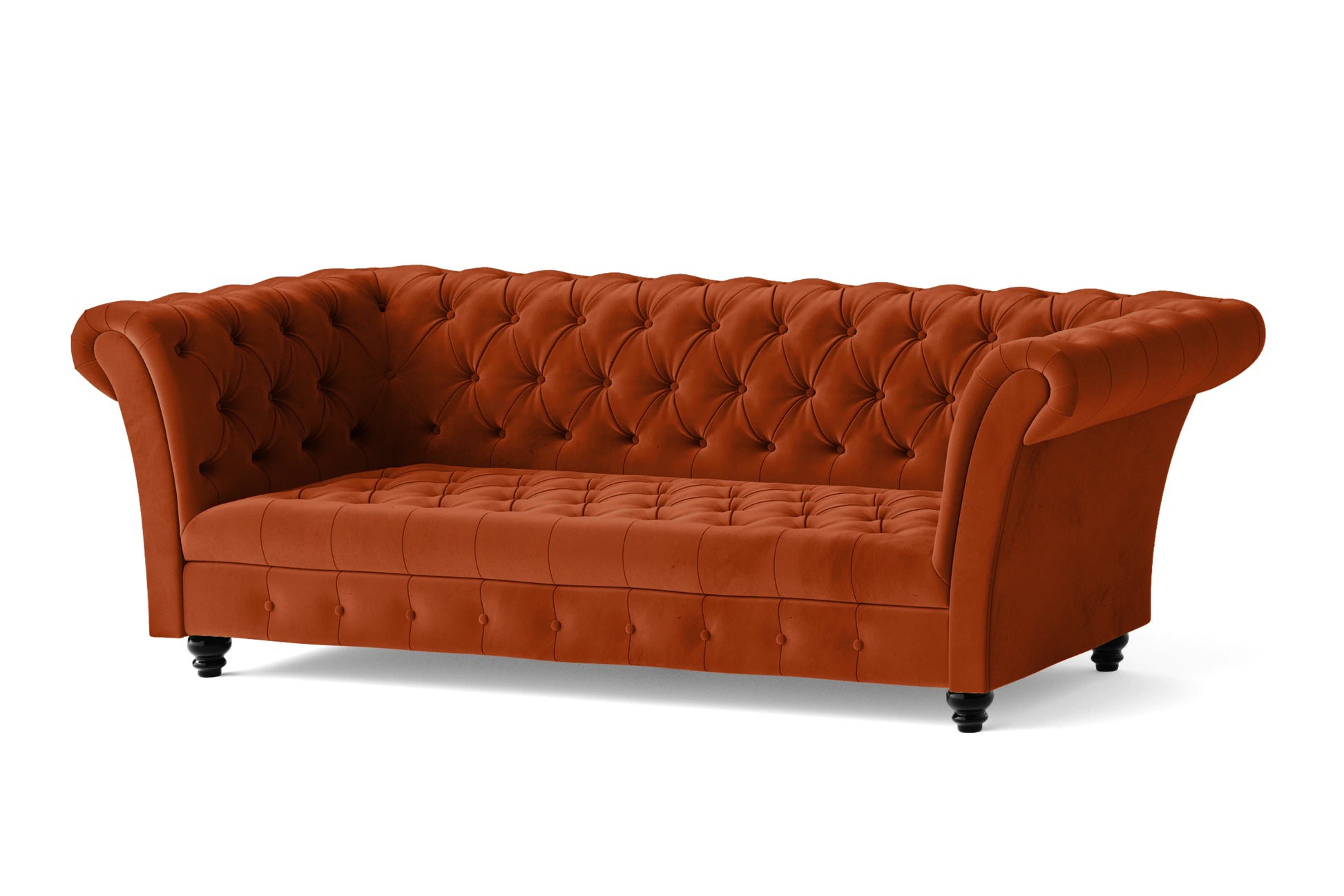 Civita 3 Seater Sofa Orange Velvet