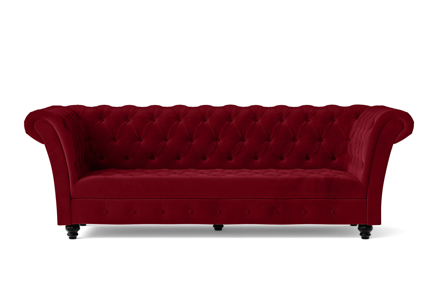 Civita 3 Seater Sofa Red Velvet