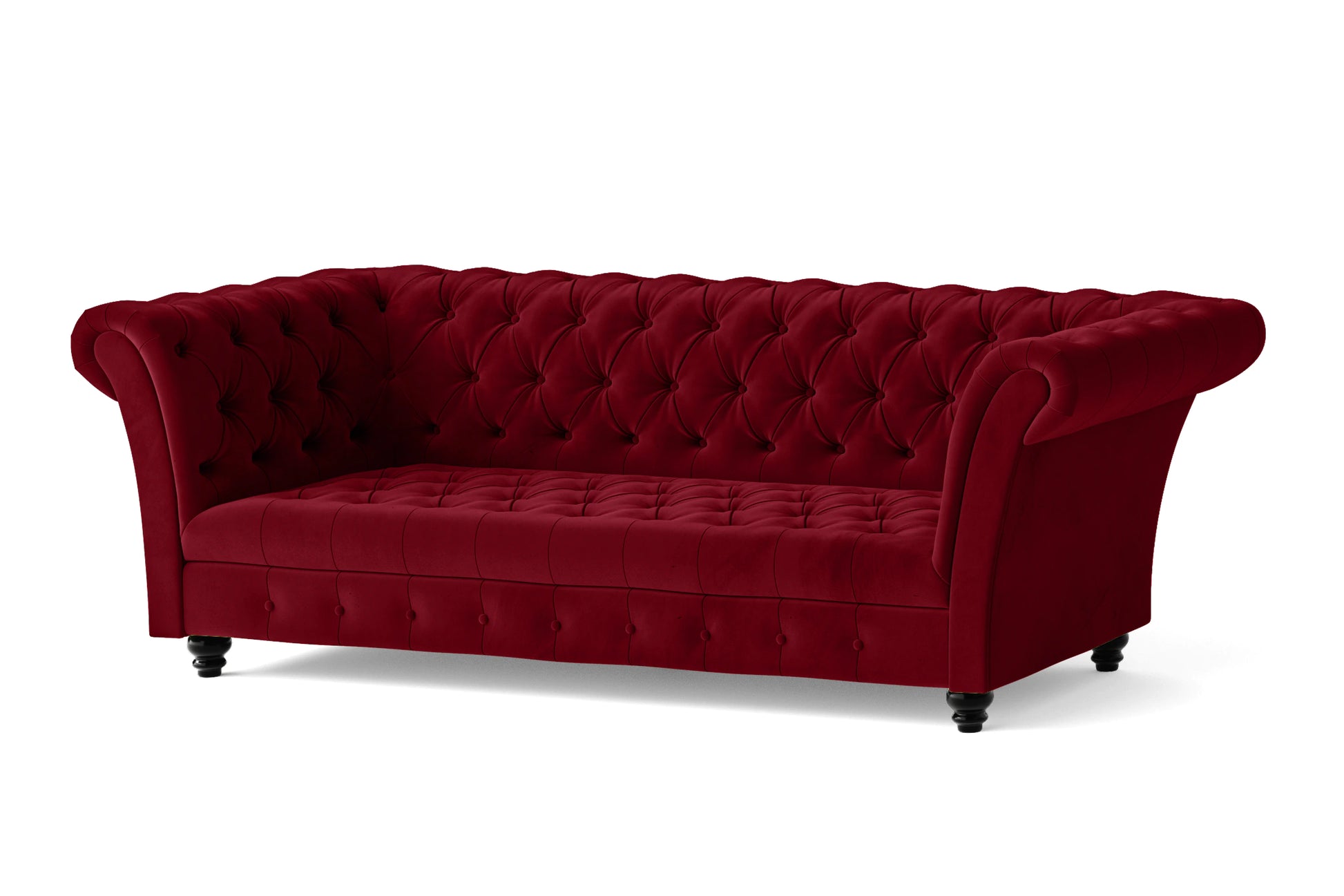 Civita 3 Seater Sofa Red Velvet