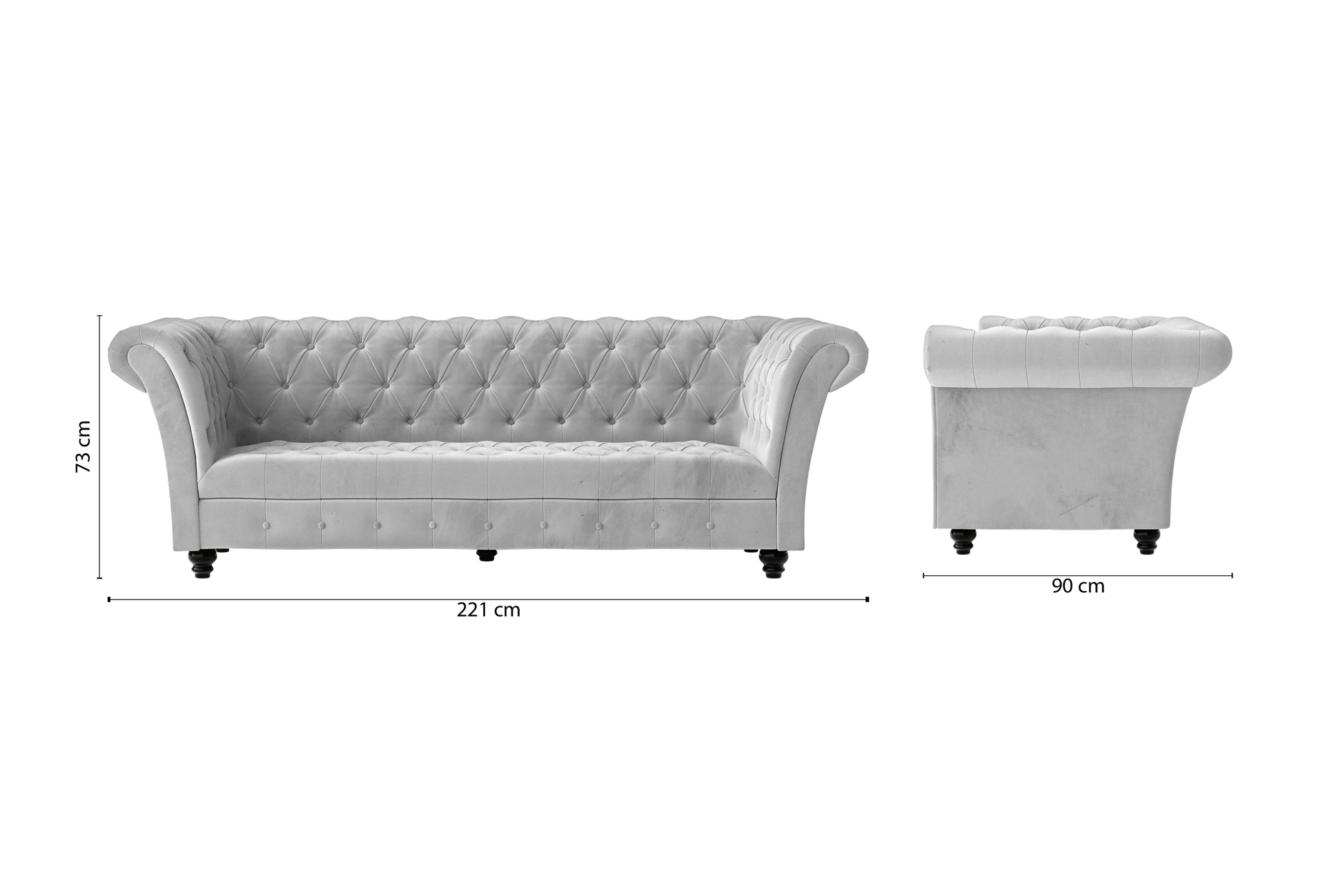 Civita 3 Seater Sofa White Velvet