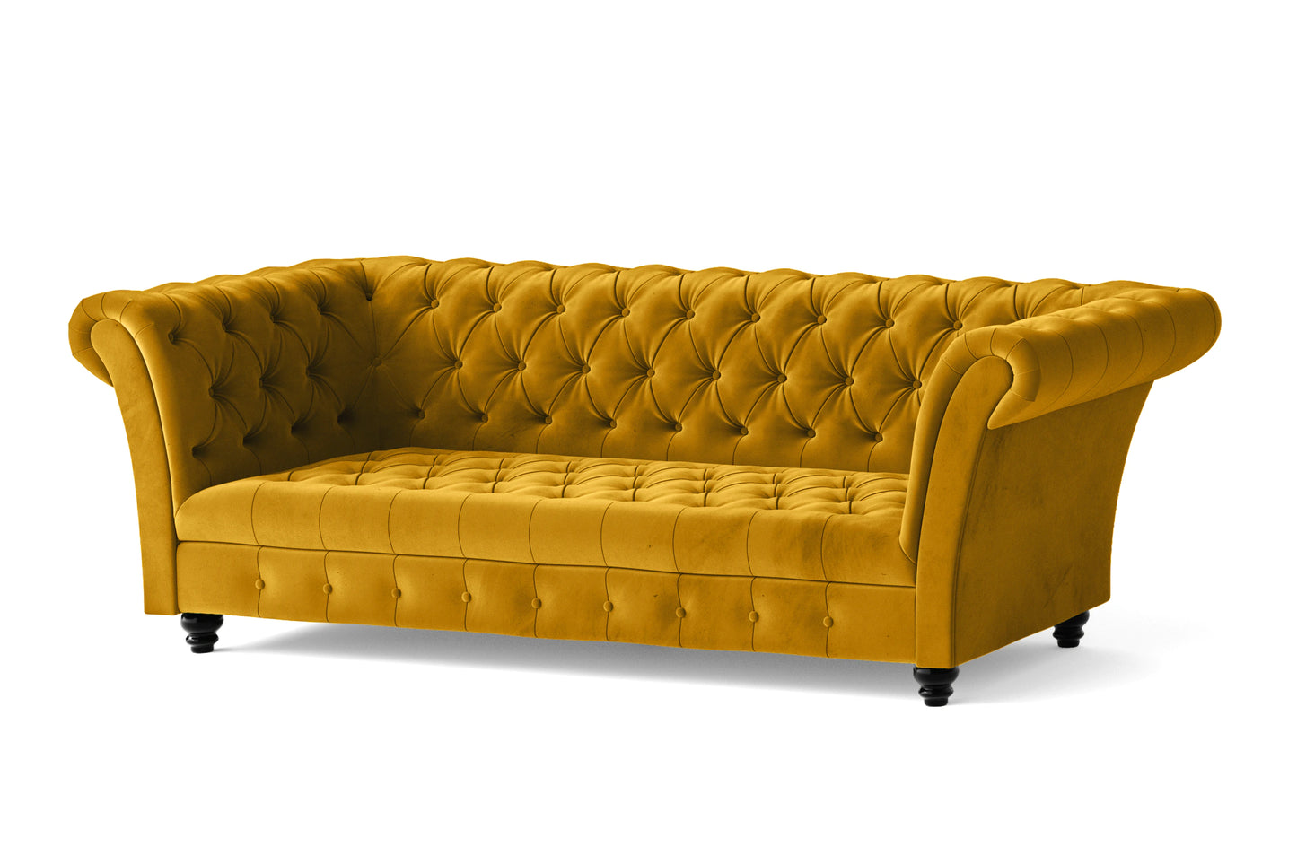 Civita 3 Seater Sofa Yellow Velvet