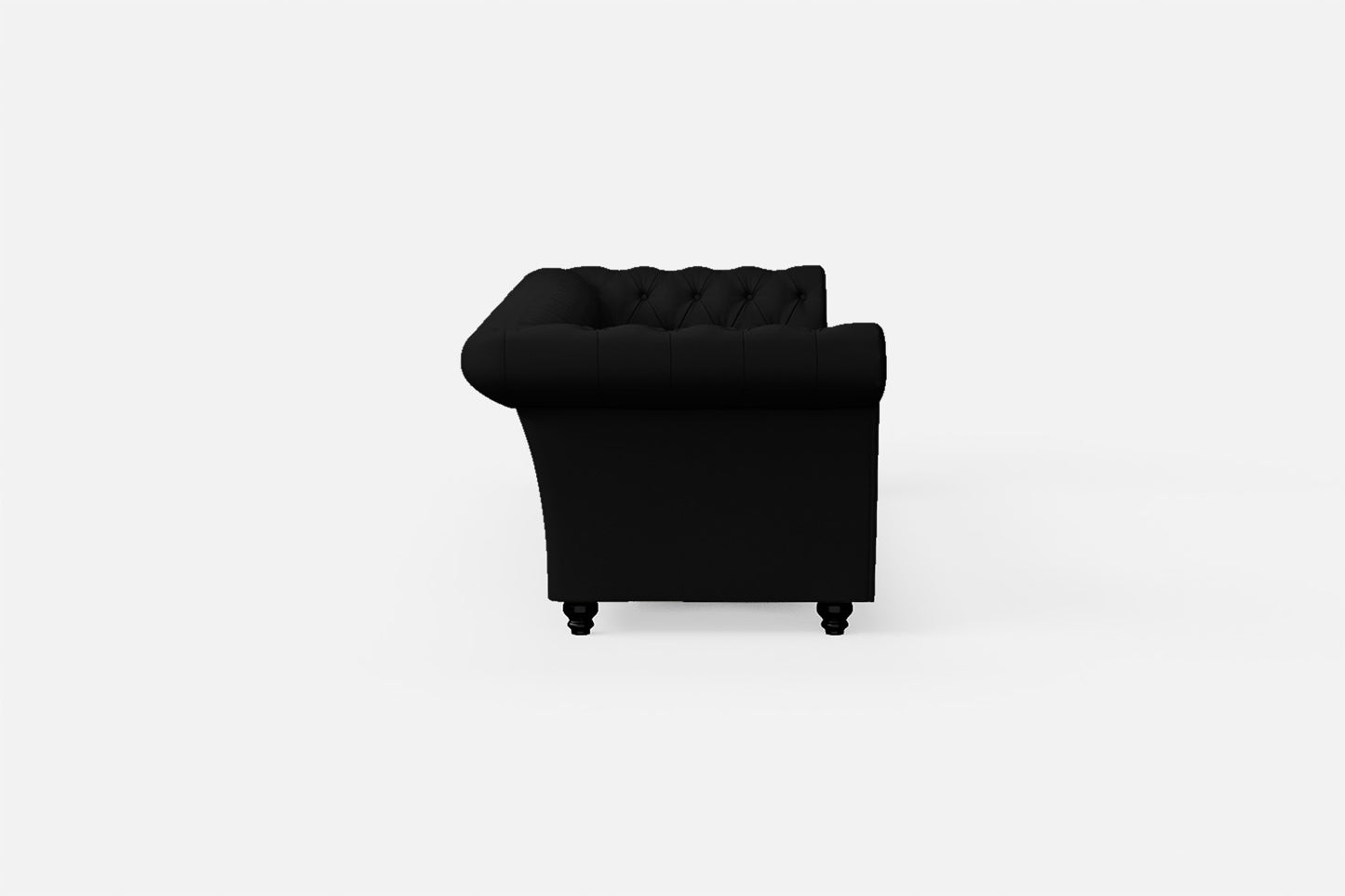 Civita 4 Seater Sofa Black Leather