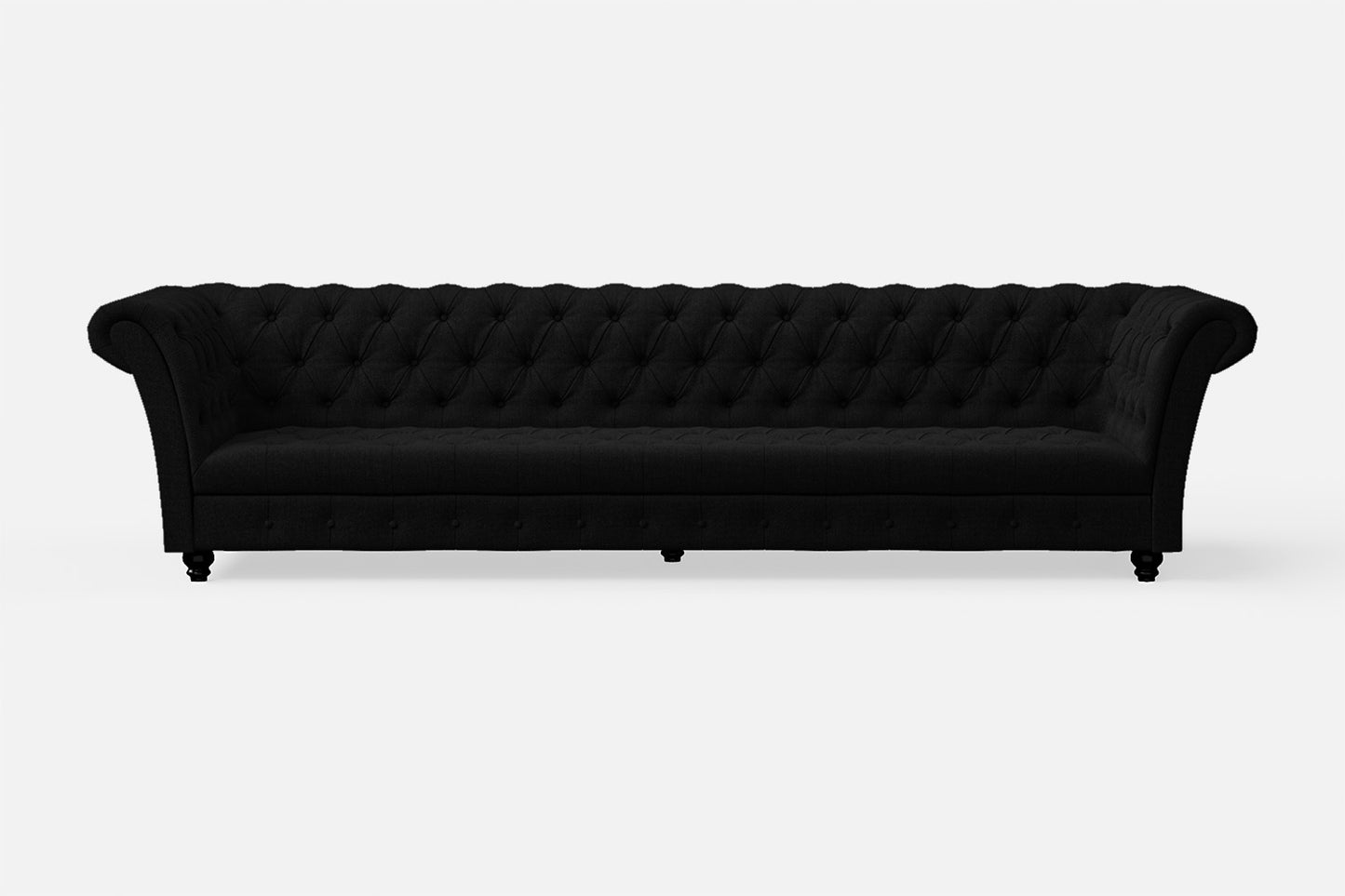 Civita 4 Seater Sofa Black Linen Fabric