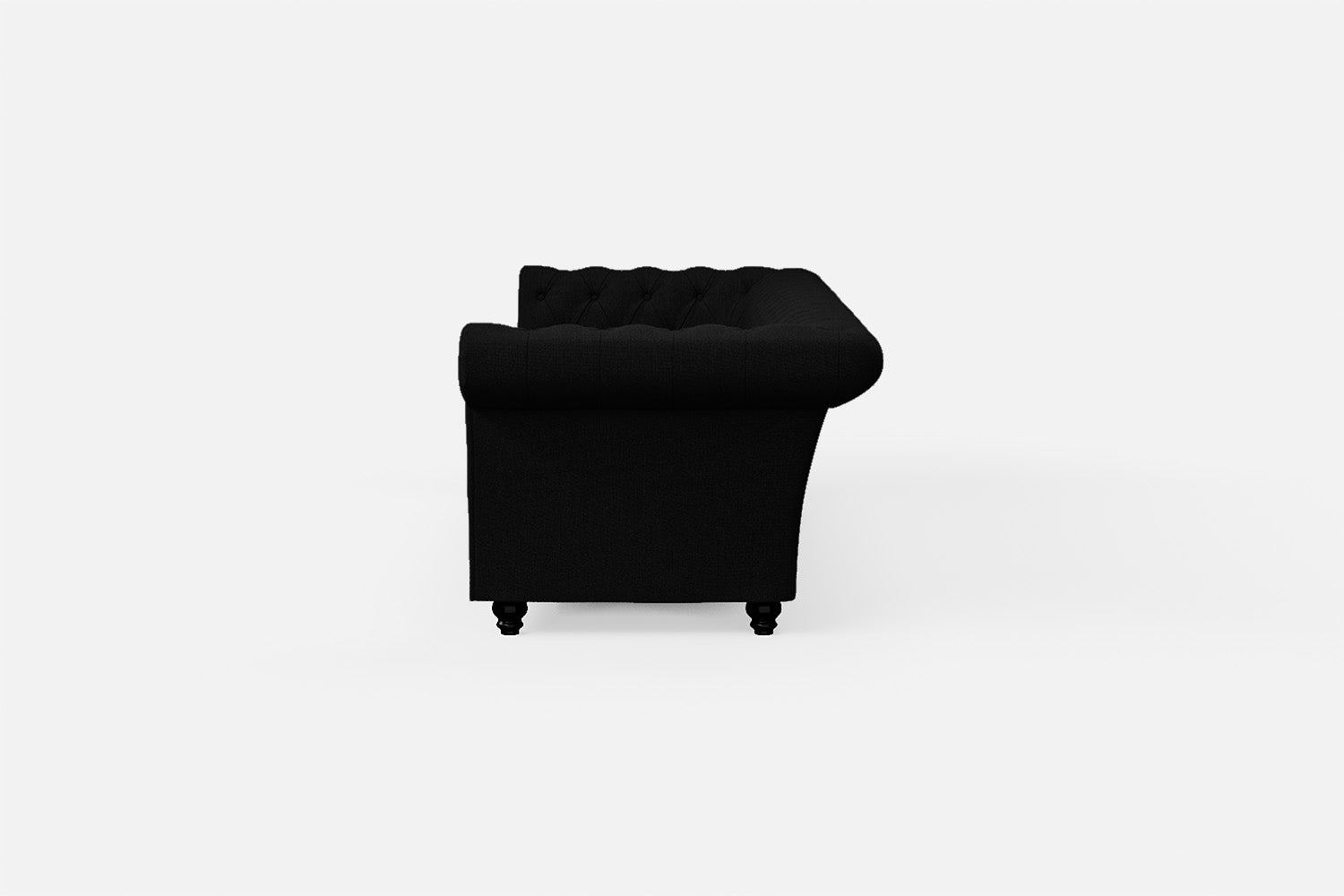 Civita 4 Seater Sofa Black Linen Fabric