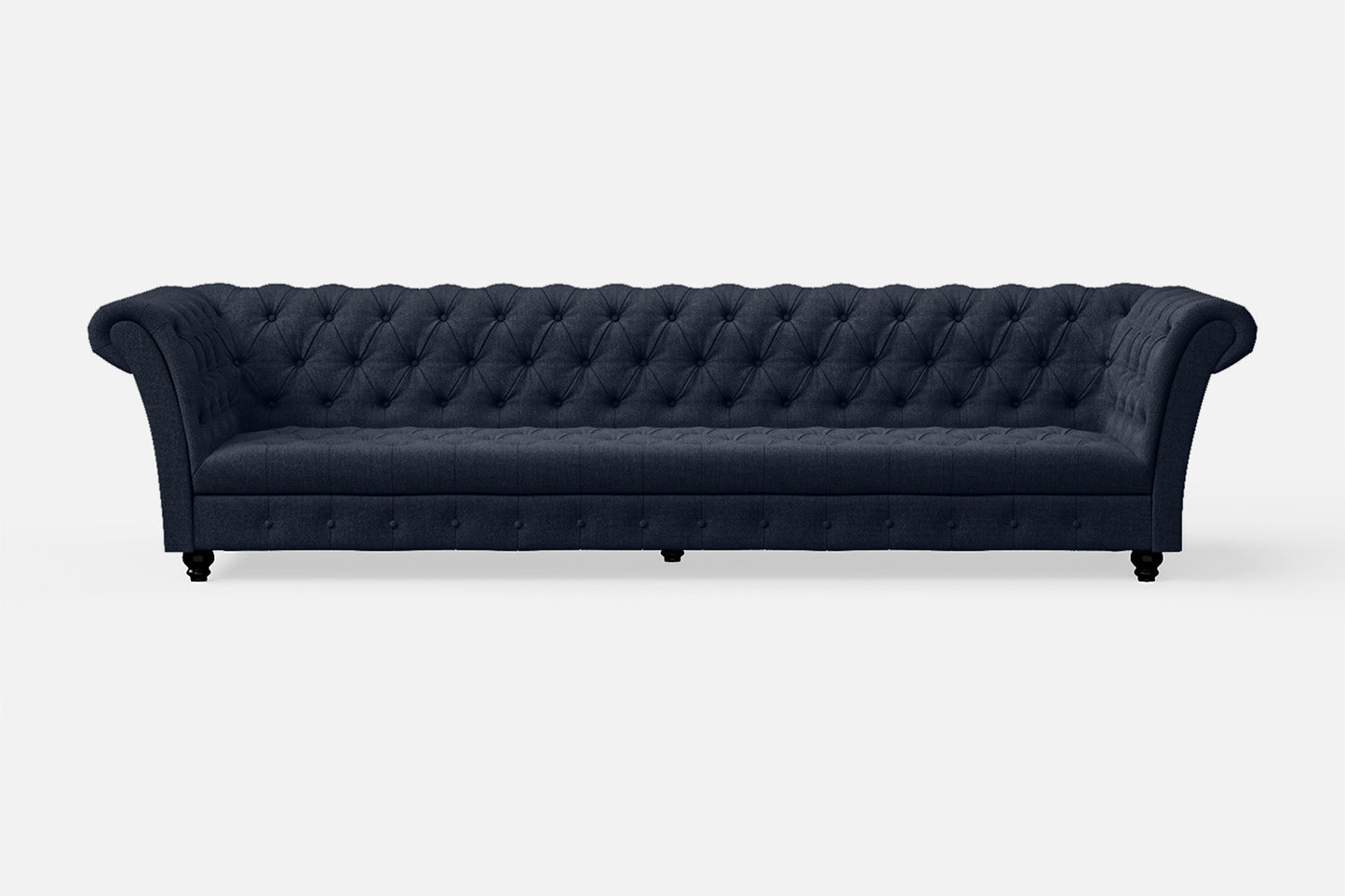 Civita 4 Seater Sofa Dark Blue Linen Fabric