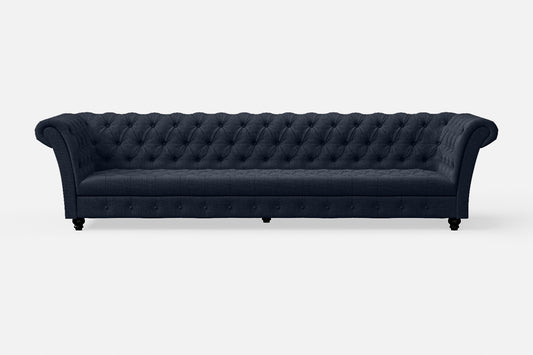 Civita 4 Seater Sofa Dark Blue Linen Fabric