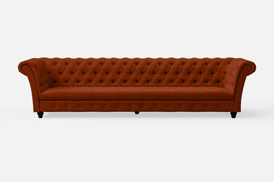 Civita 4 Seater Sofa Orange Linen Fabric