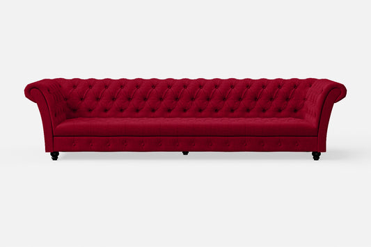 Civita 4 Seater Sofa Red Linen Fabric