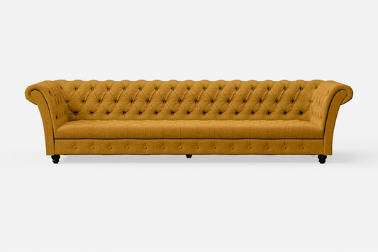 Civita 4 Seater Sofa Yellow Linen Fabric