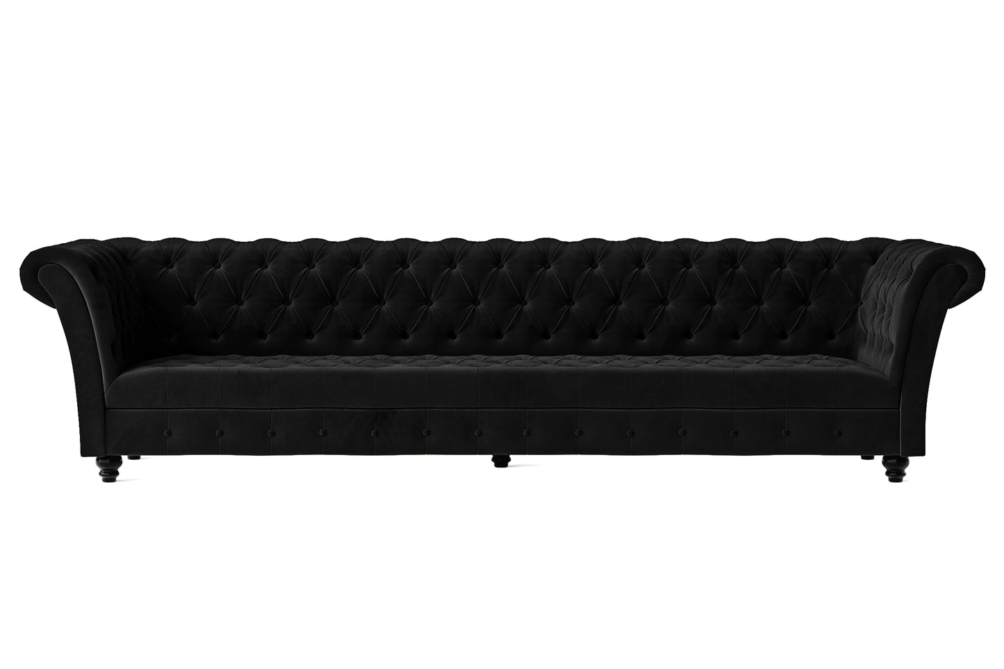 Civita 4 Seater Sofa Black Velvet