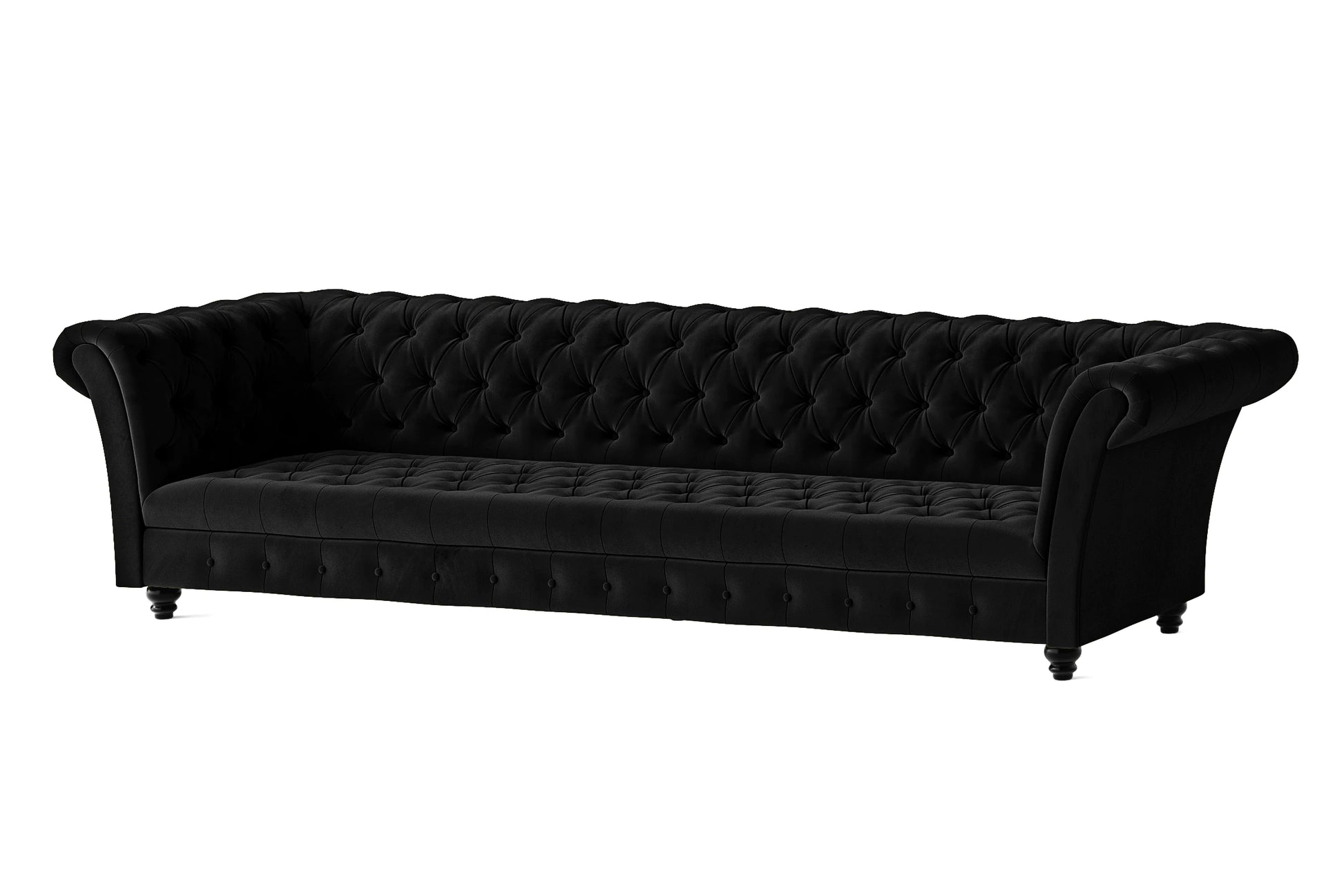 Civita 4 Seater Sofa Black Velvet