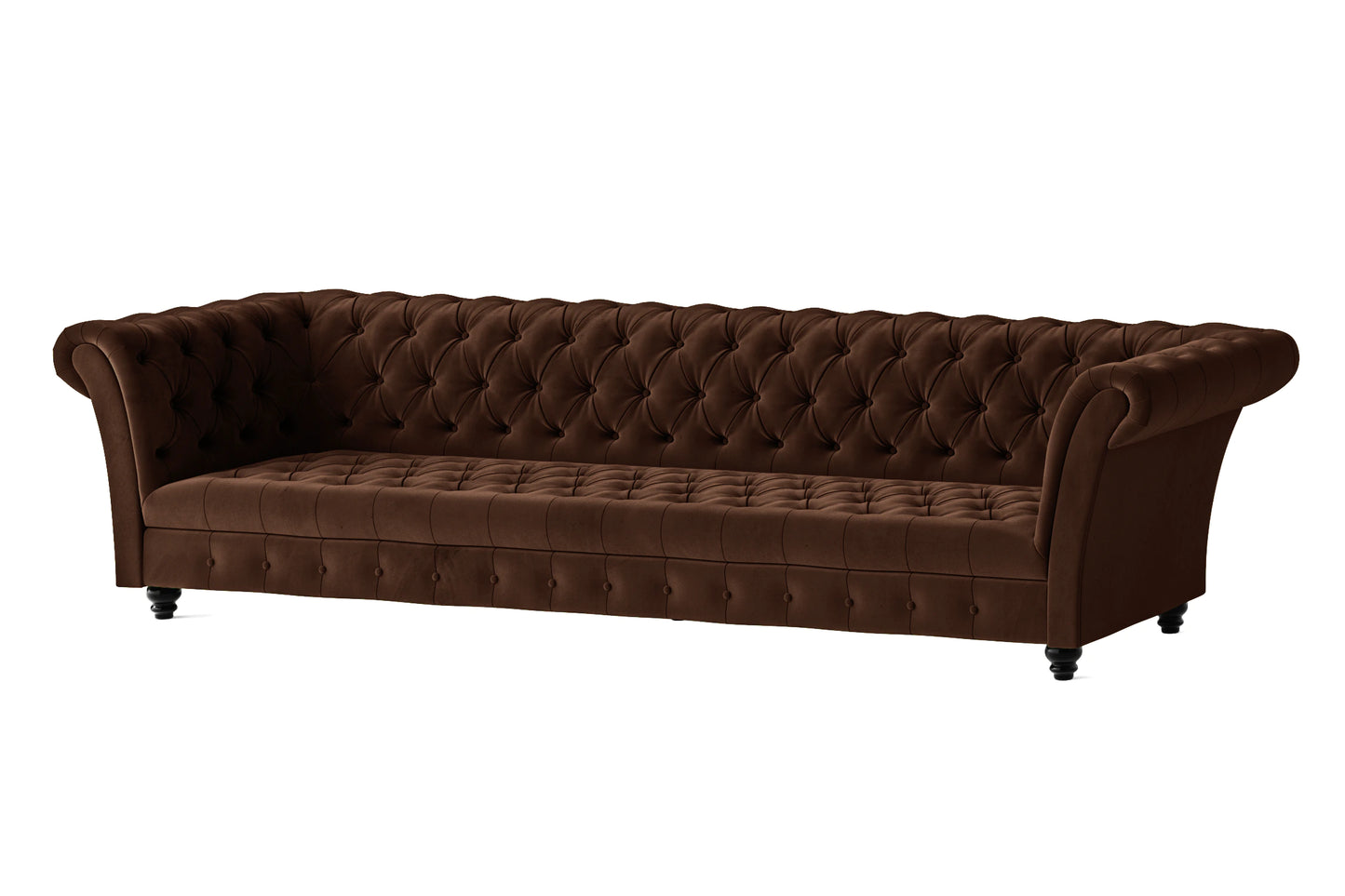 Civita 4 Seater Sofa Coffee Brown Velvet