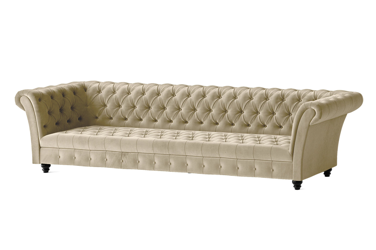 Civita 4 Seater Sofa Cream Velvet