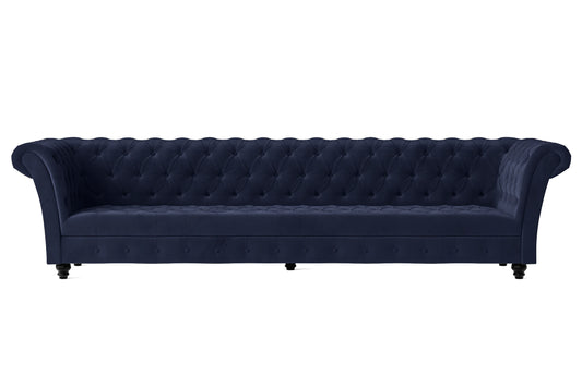 Civita 4 Seater Sofa Dark Blue Velvet