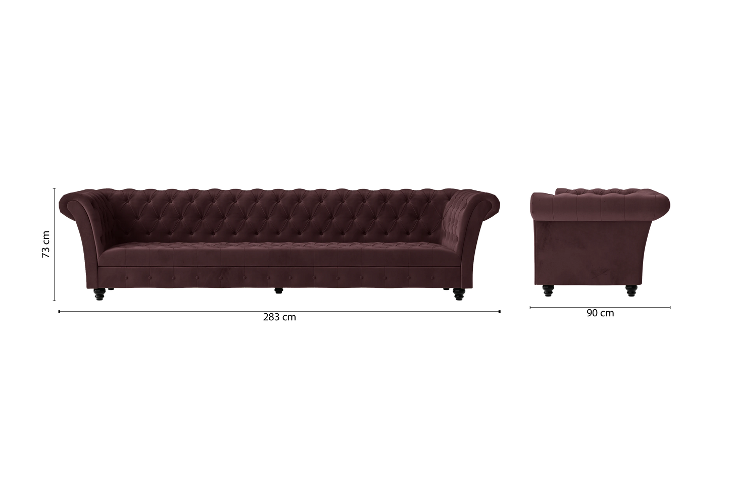 Civita 4 Seater Sofa Grape Velvet