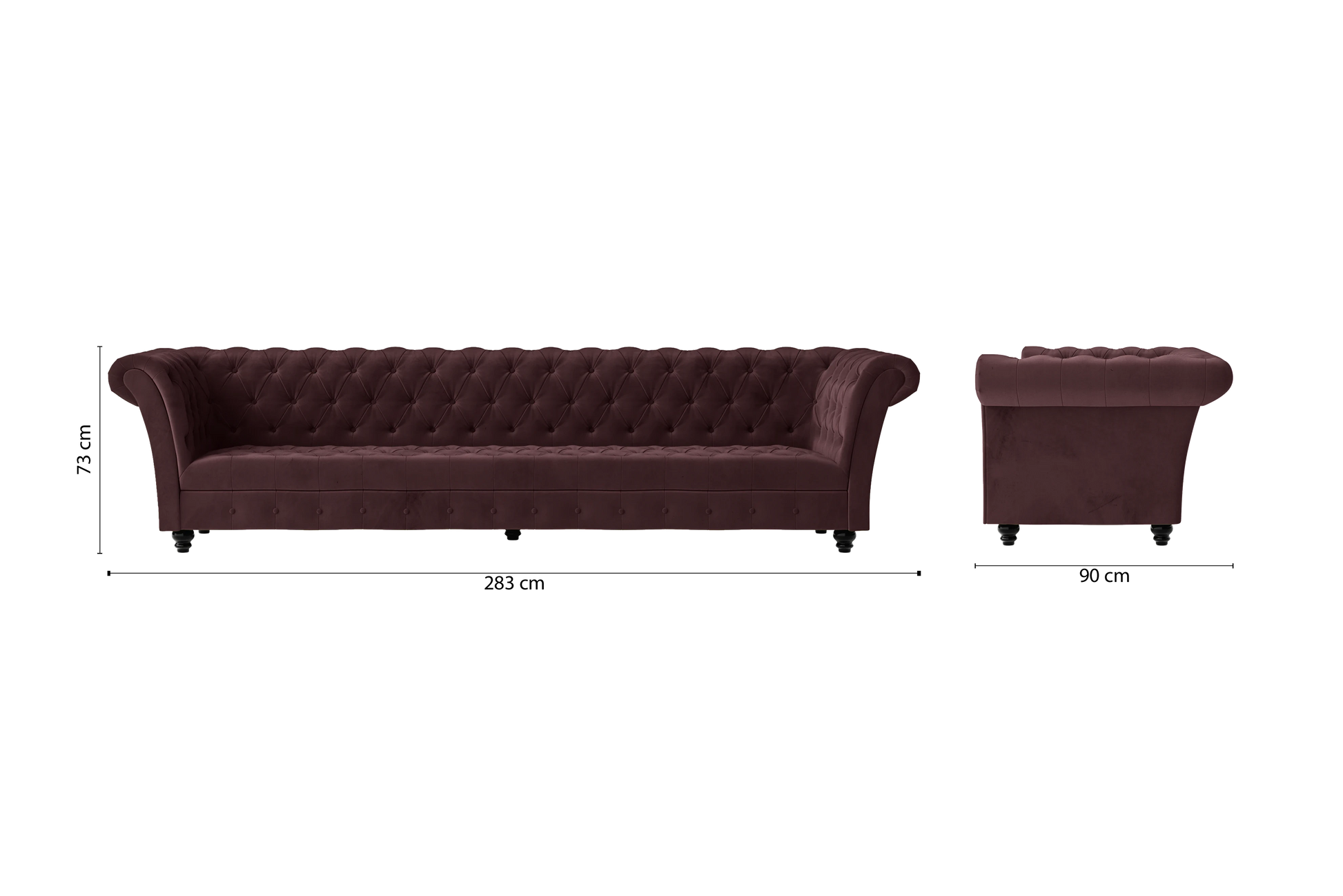 Civita 4 Seater Sofa Grape Velvet