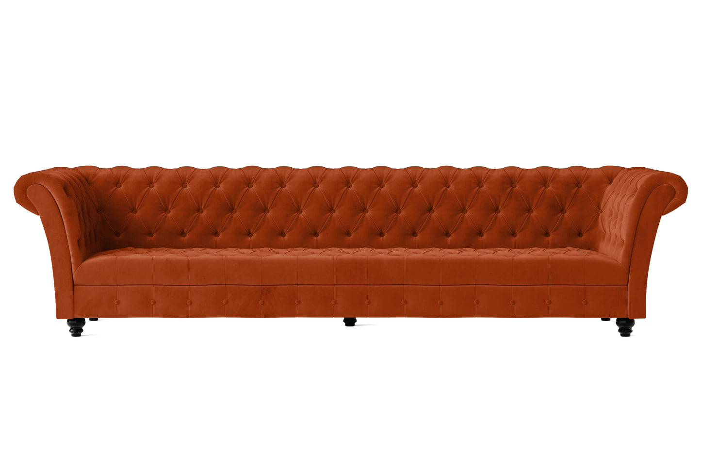 Civita 4 Seater Sofa Orange Velvet