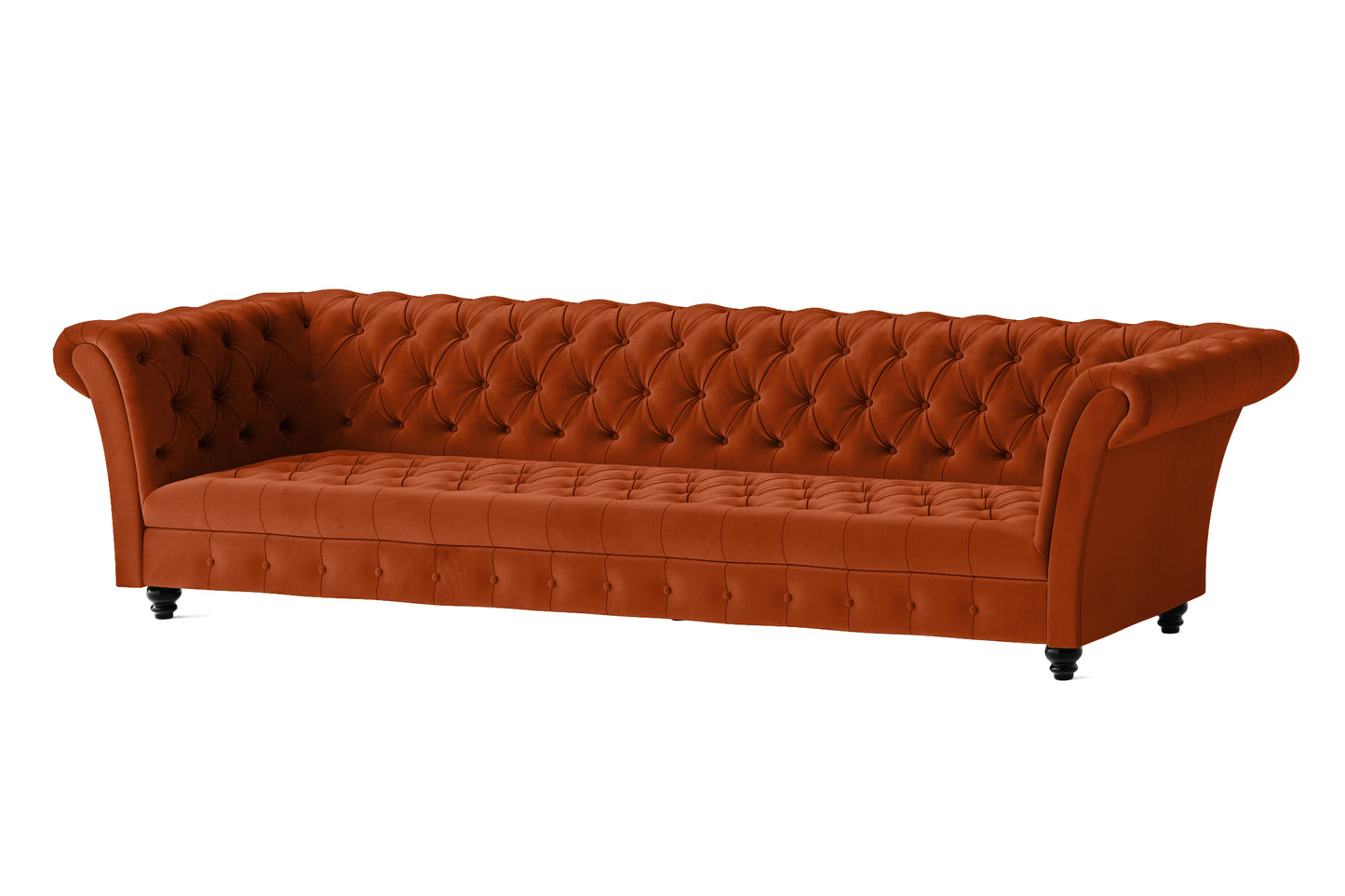 Civita 4 Seater Sofa Orange Velvet