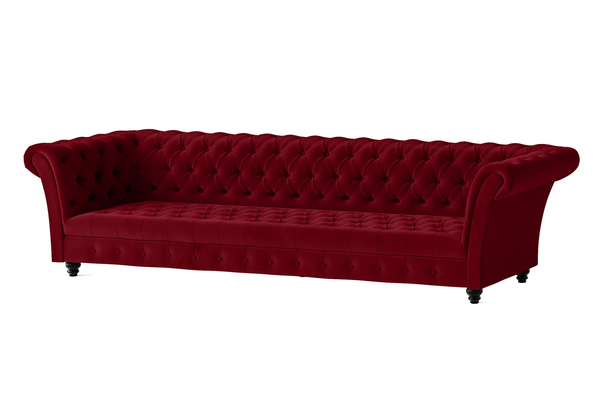 Civita 4 Seater Sofa Red Velvet