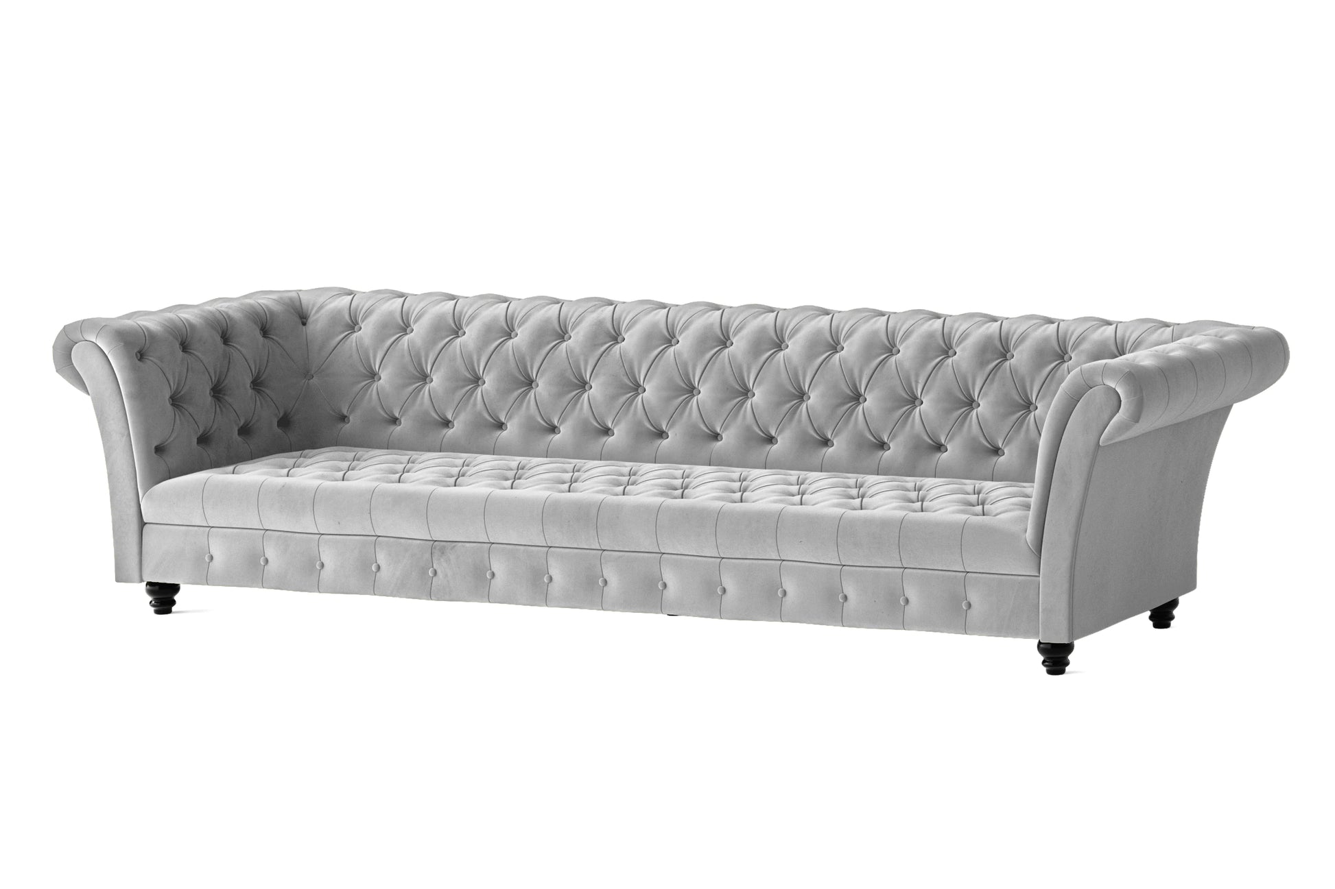 Civita 4 Seater Sofa White Velvet