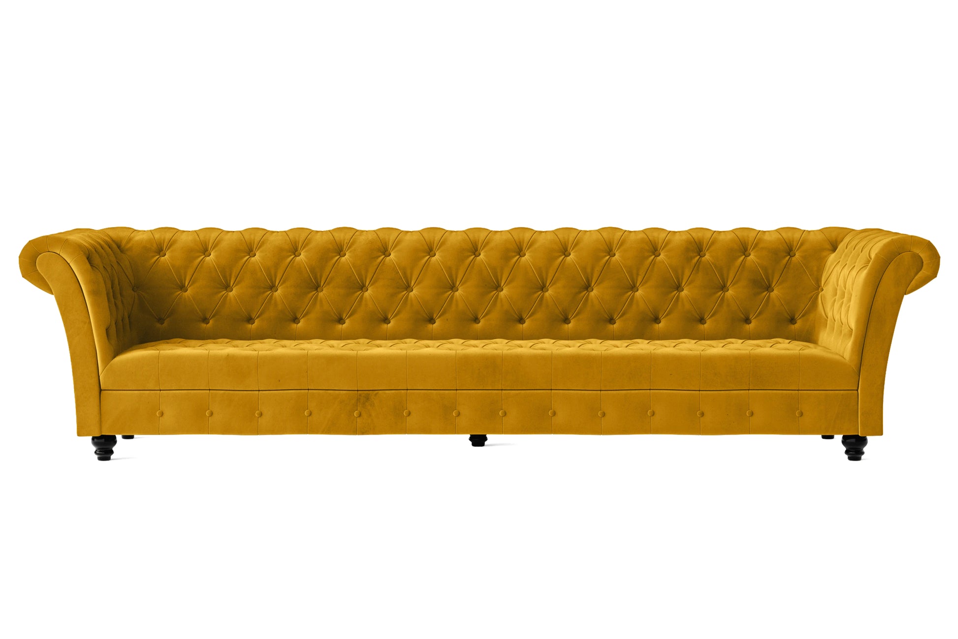 Civita 4 Seater Sofa Yellow Velvet