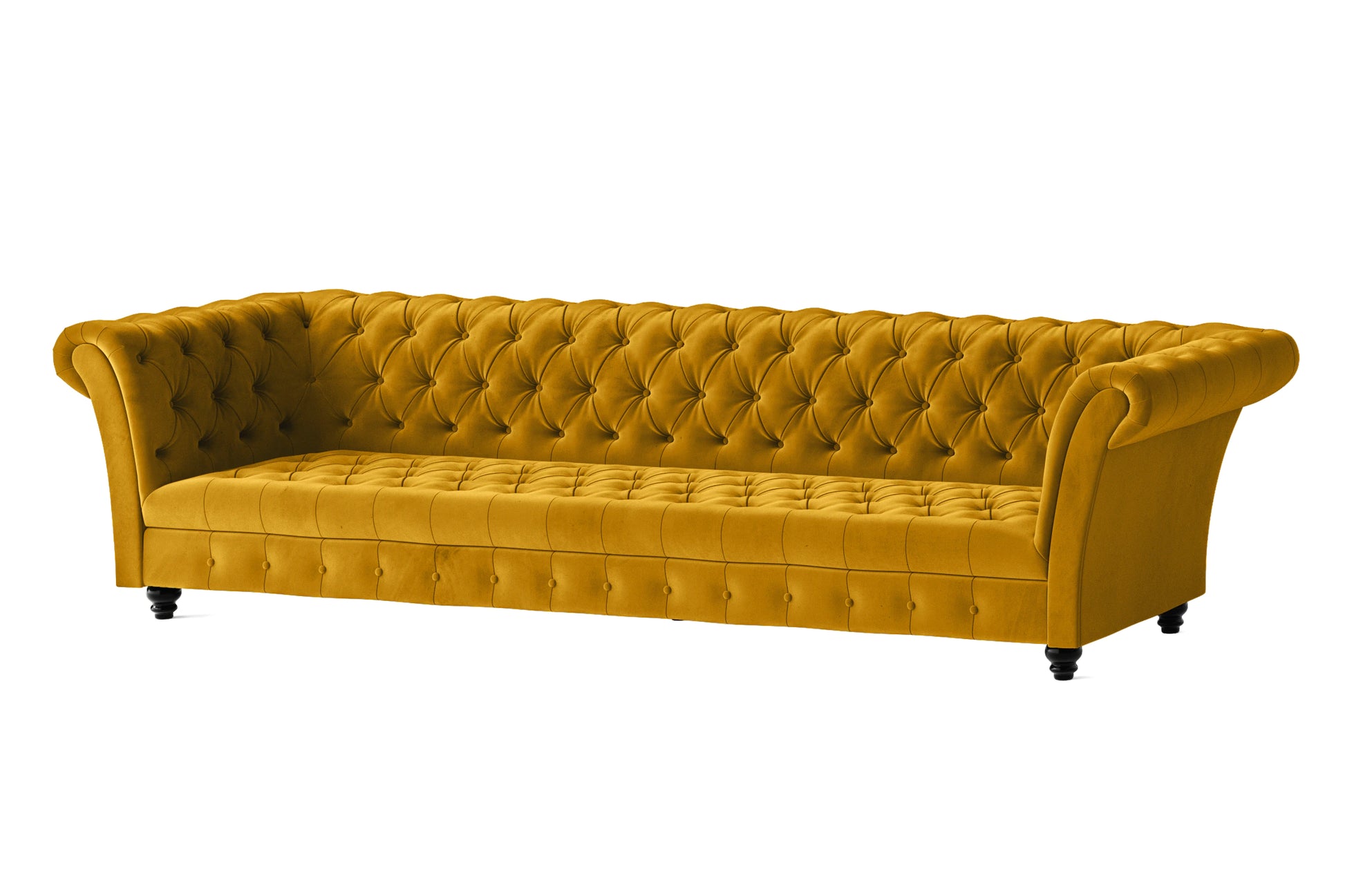 Civita 4 Seater Sofa Yellow Velvet