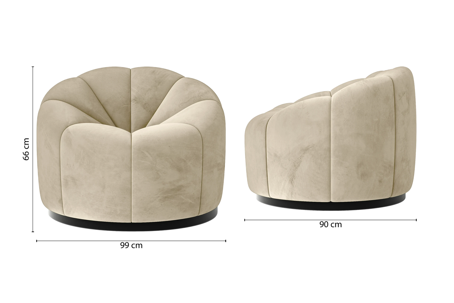 Columbia Armchair Cream Velvet