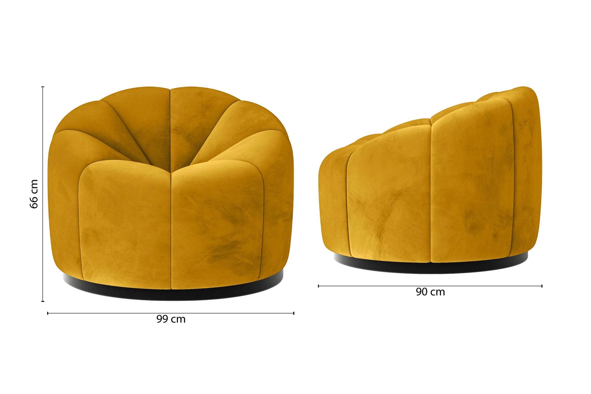 Columbia Armchair Yellow Velvet