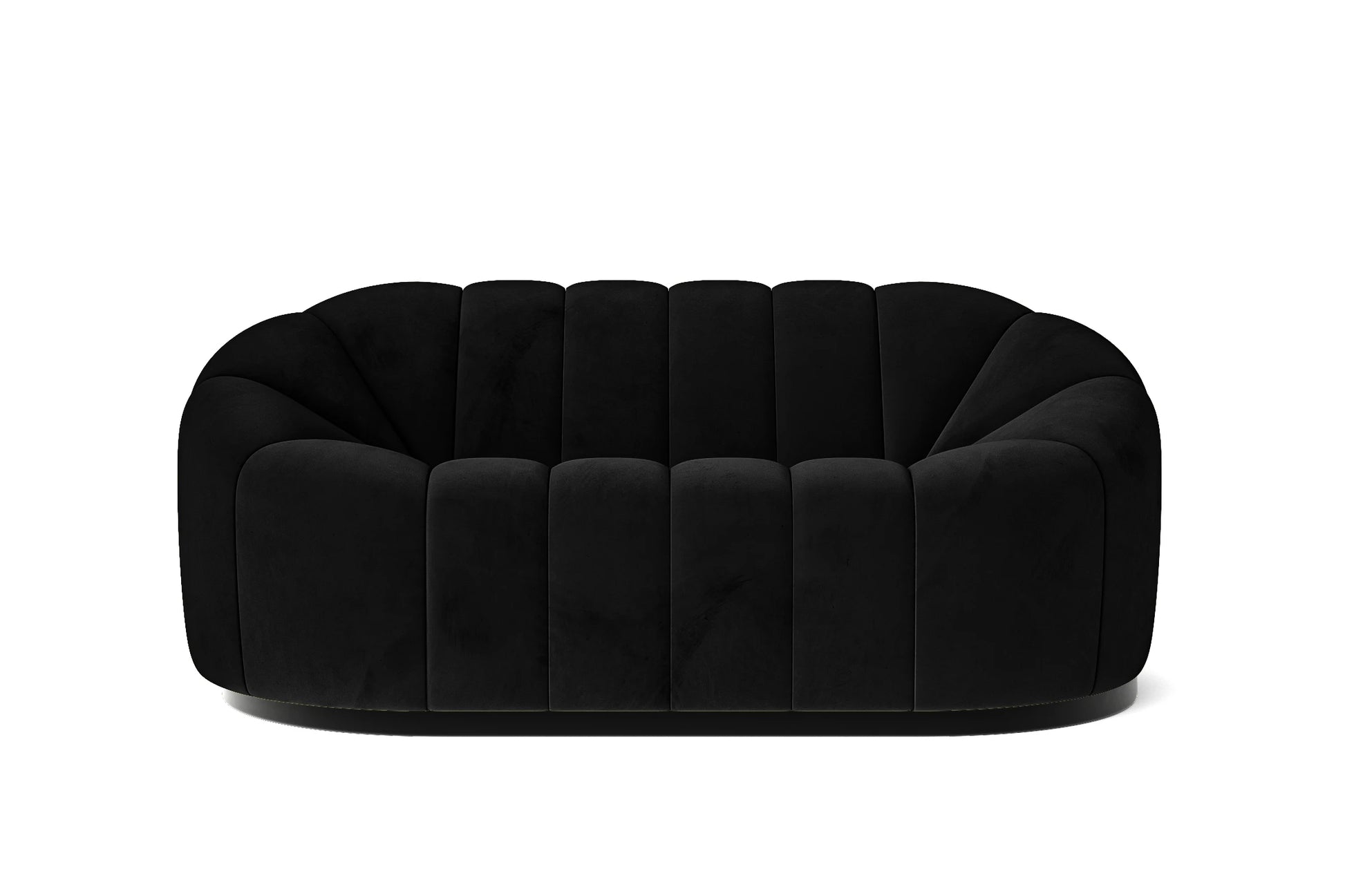 Columbia 2 Seater Sofa Black Velvet