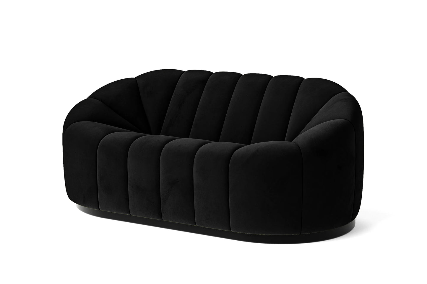 Columbia 2 Seater Sofa Black Velvet