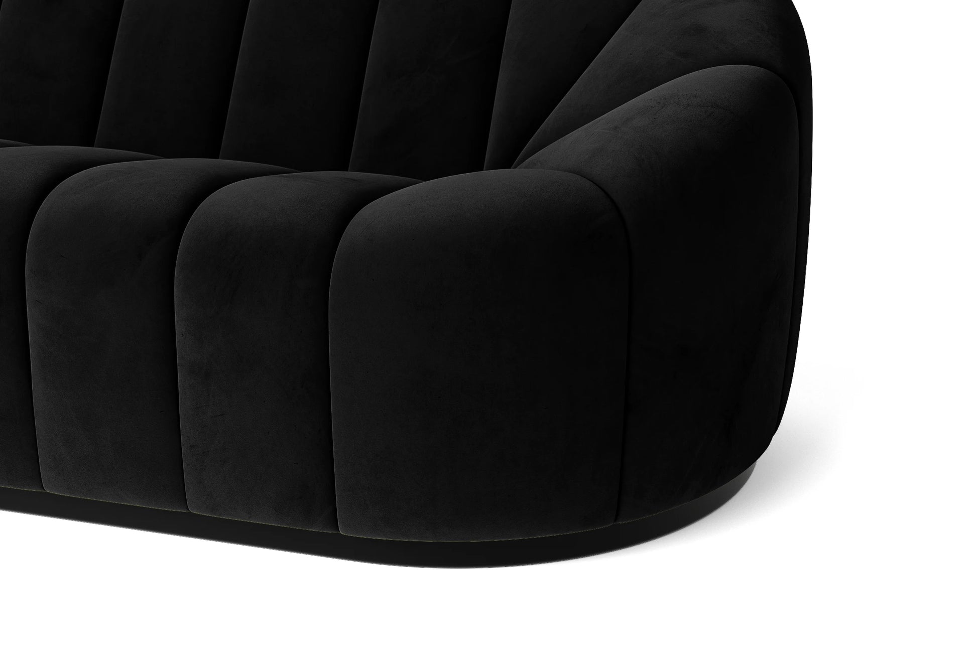 Columbia 2 Seater Sofa Black Velvet