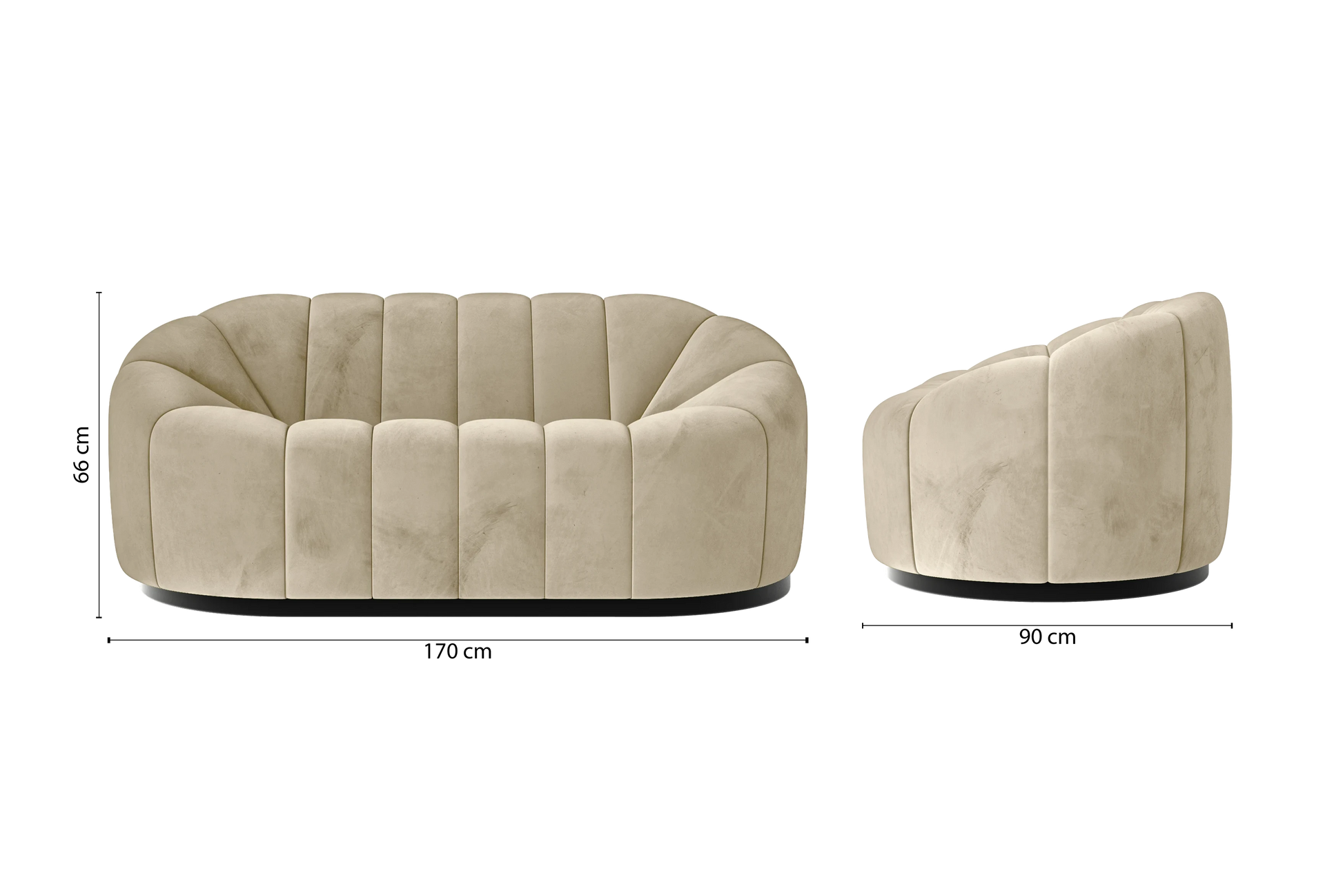 Columbia 2 Seater Sofa Cream Velvet