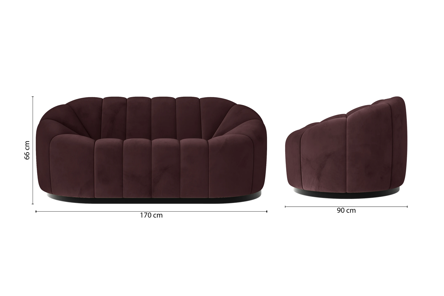 Columbia 2 Seater Sofa Grape Velvet